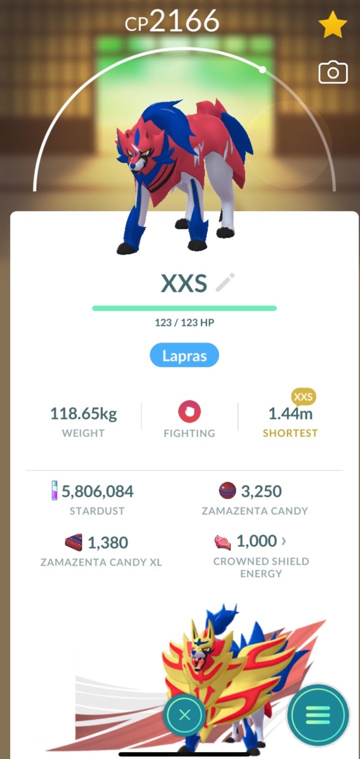 XXS Non Shiny Zamazenta 30 Days Friendship Available Pokemon TRADE GO