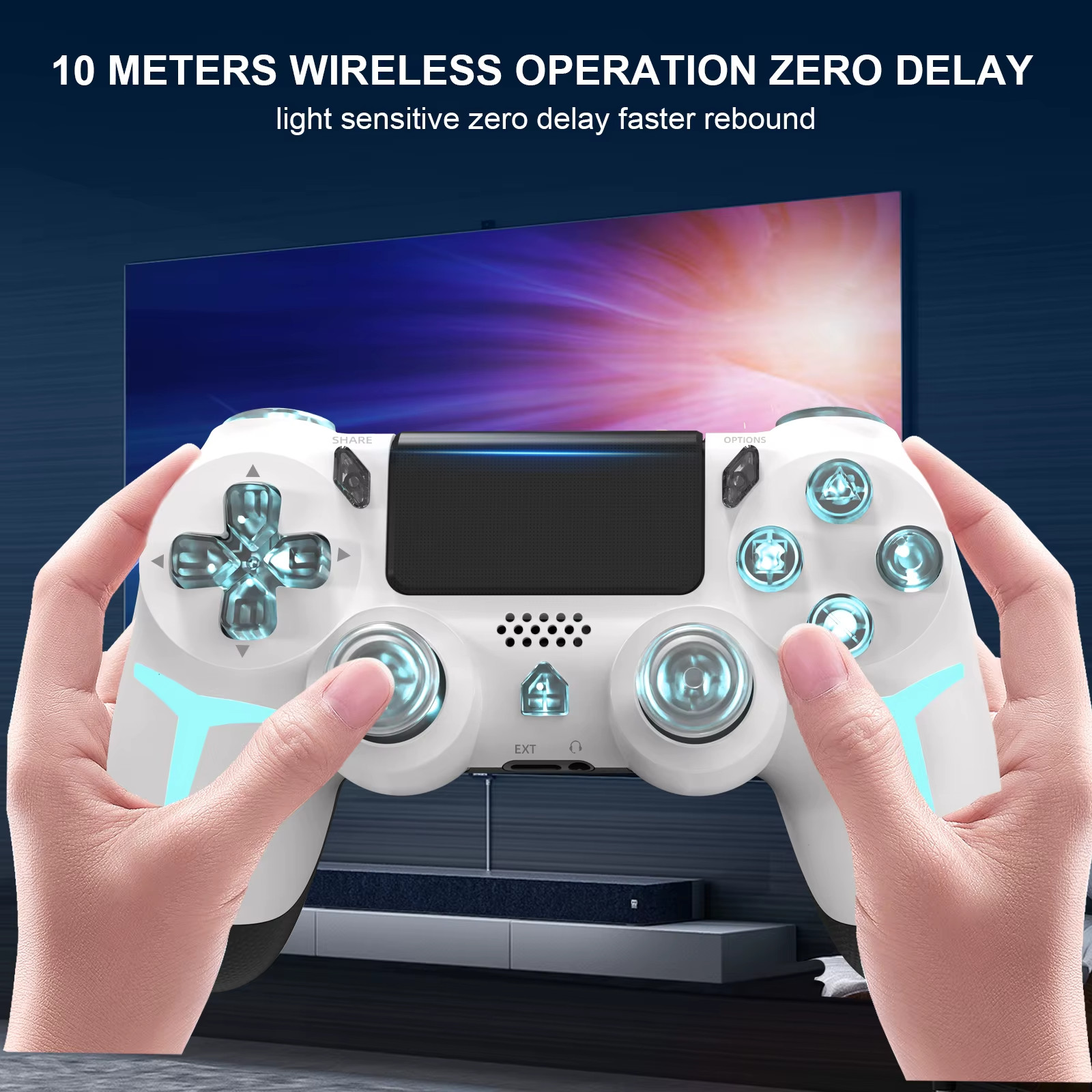 Bluetooth Wireless Gamepad Compatible With PS4 PS3 Computer PC RGB Controller