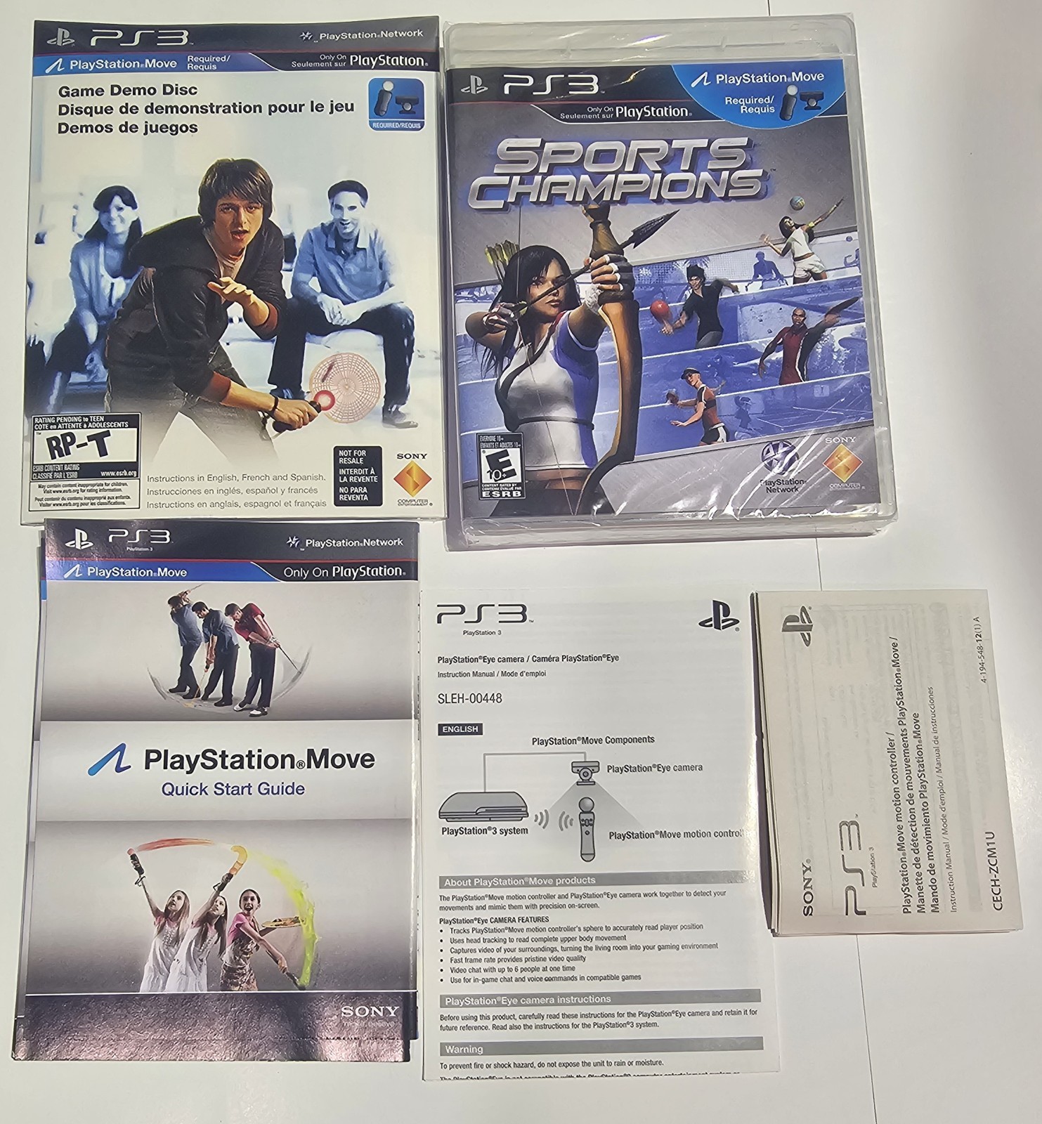 Sony PlayStation Move Bundle PS3 Motion Controller PS EYE Camera Sport Champion