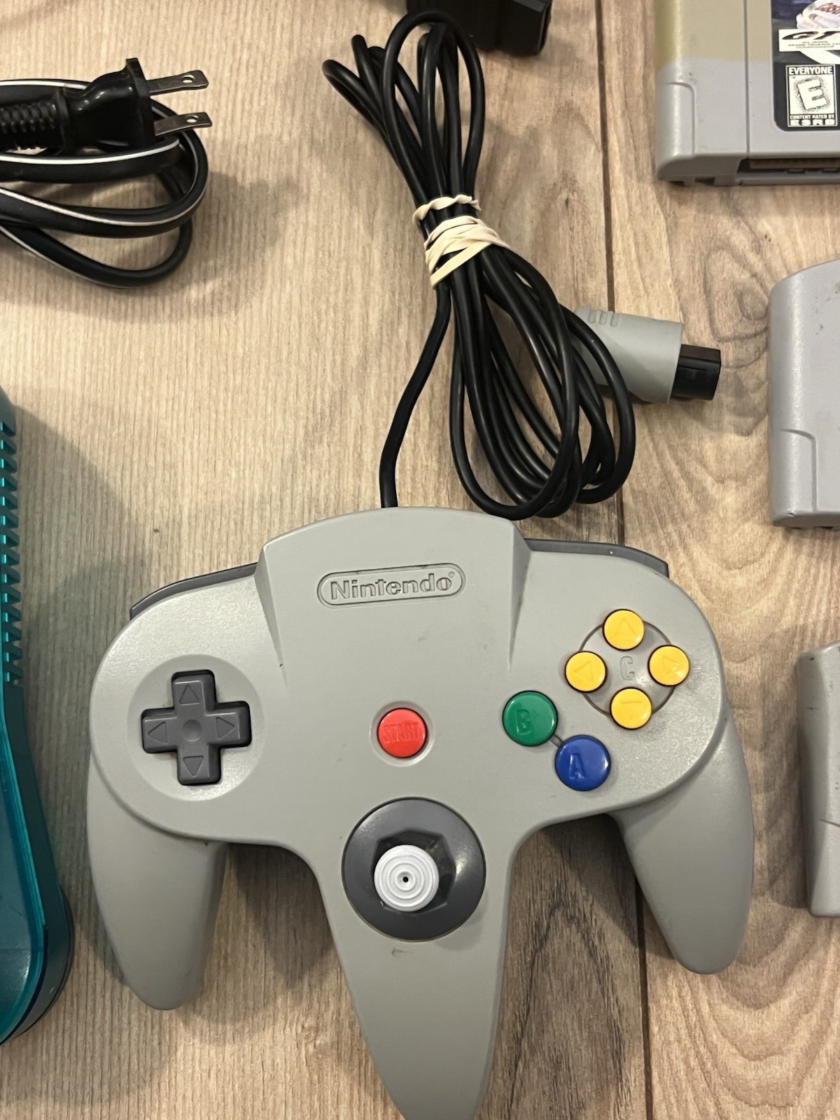 Nintendo N64 Funtastic Ice Blue Console Bundle 3 Games Controller Tested Works