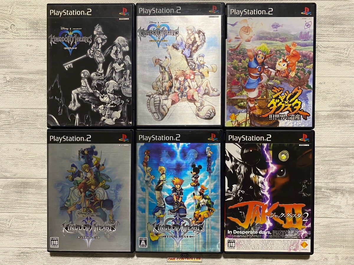 SONY PS2 Kingdom Hearts ⅠⅡ & Final Mix & Jack and Daxter 1 2 set from Japan