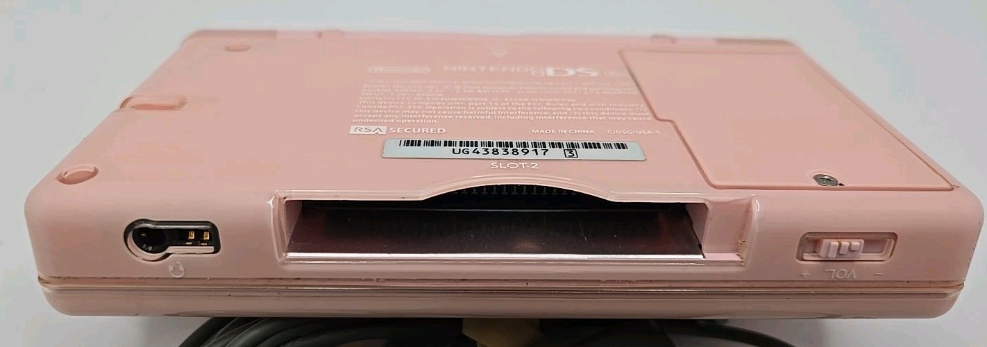 Nintendo DS Lite Coral Pink w/charger stylus gba USG-USA-1 Screen Scratch Tested