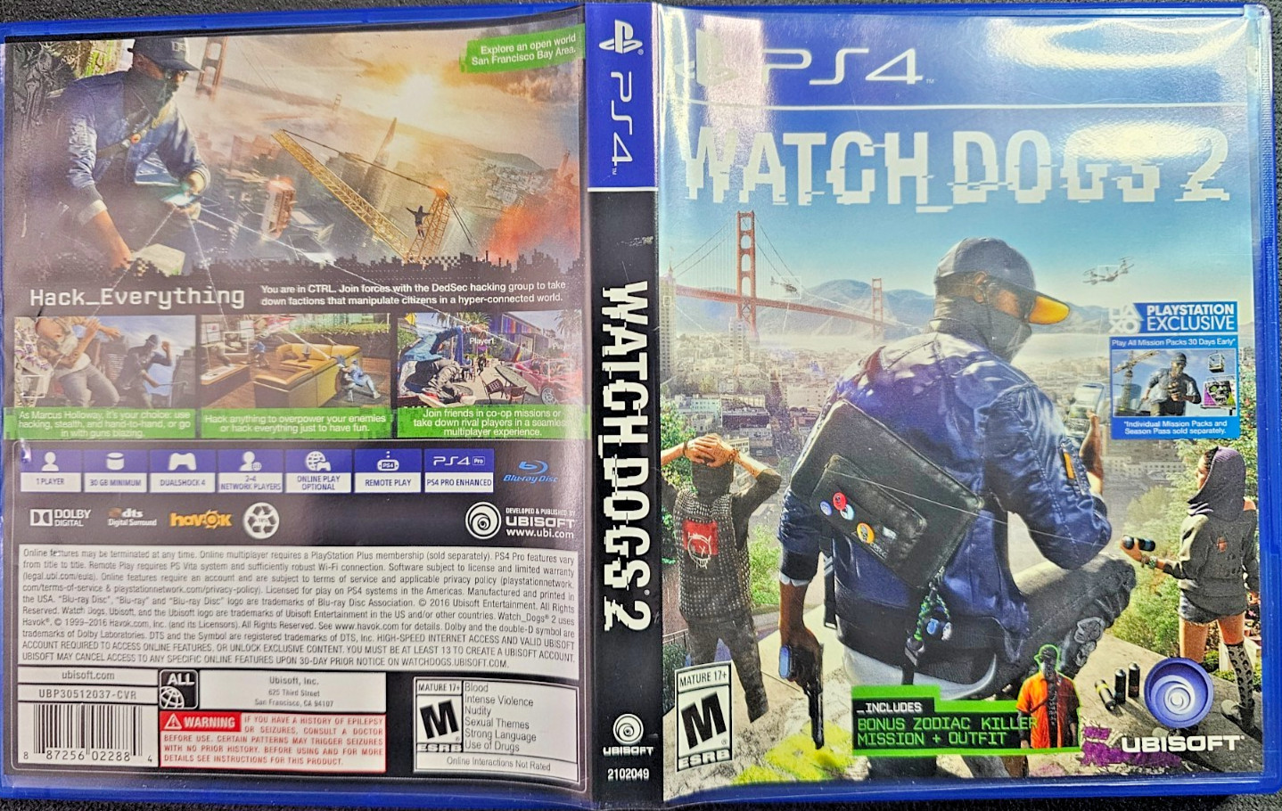 WATCH DOGS 2 – PlayStation 4 – UBISOFT – PS4 Video Game