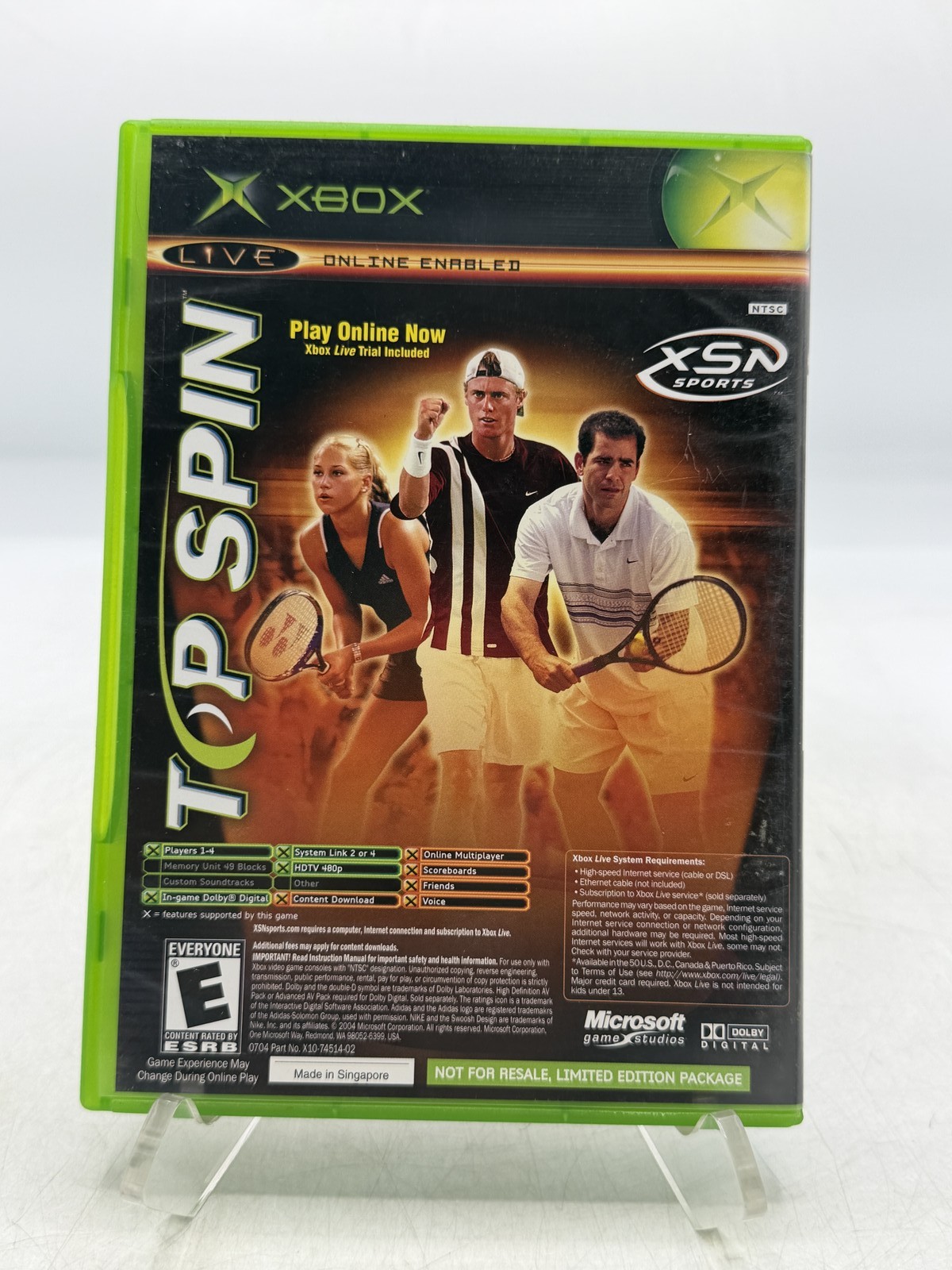 NCAA Football 2005 & Top Spin Xbox Original Double Feature EA Sports NTSC