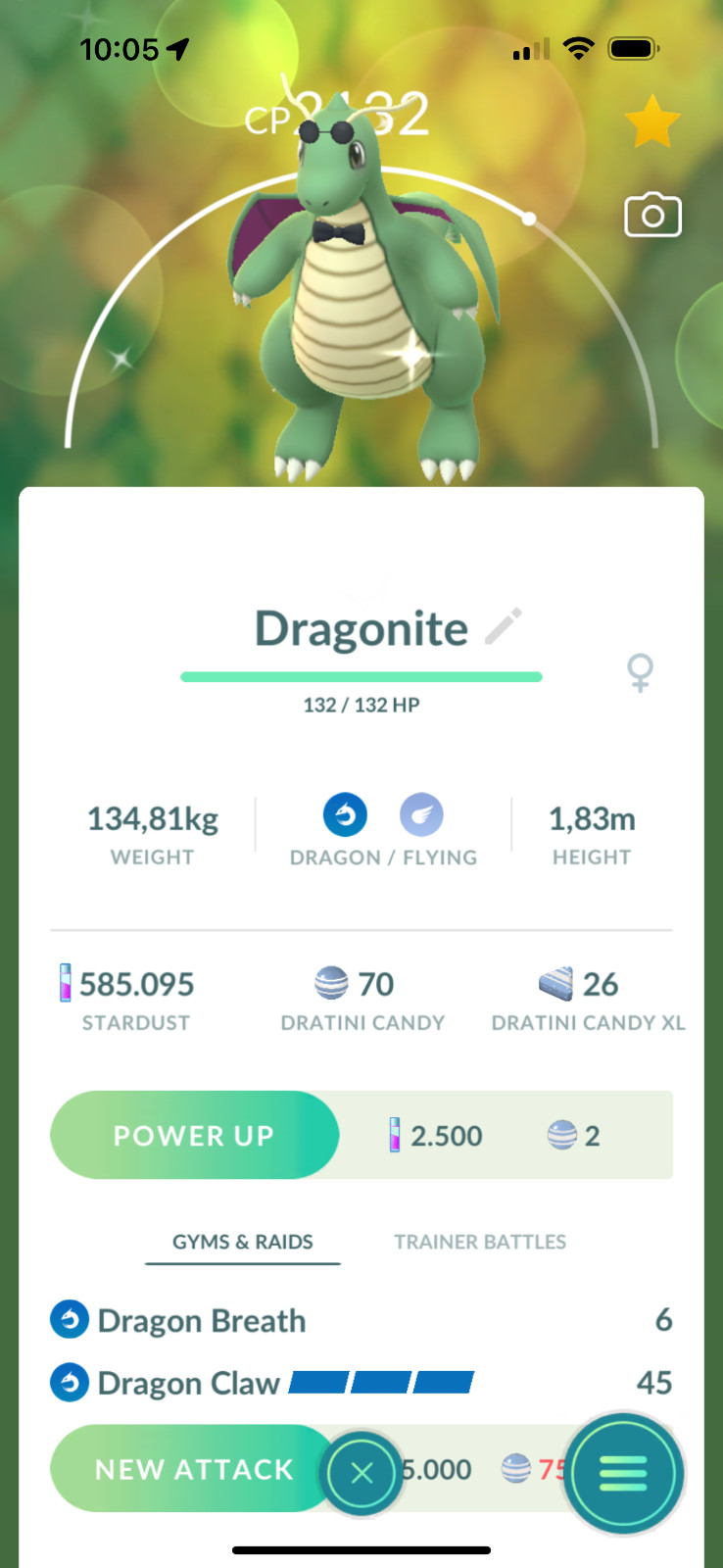 Pokémon Go | Shiny Dragonite wearing a fashionable costume – Trade 20k stardust