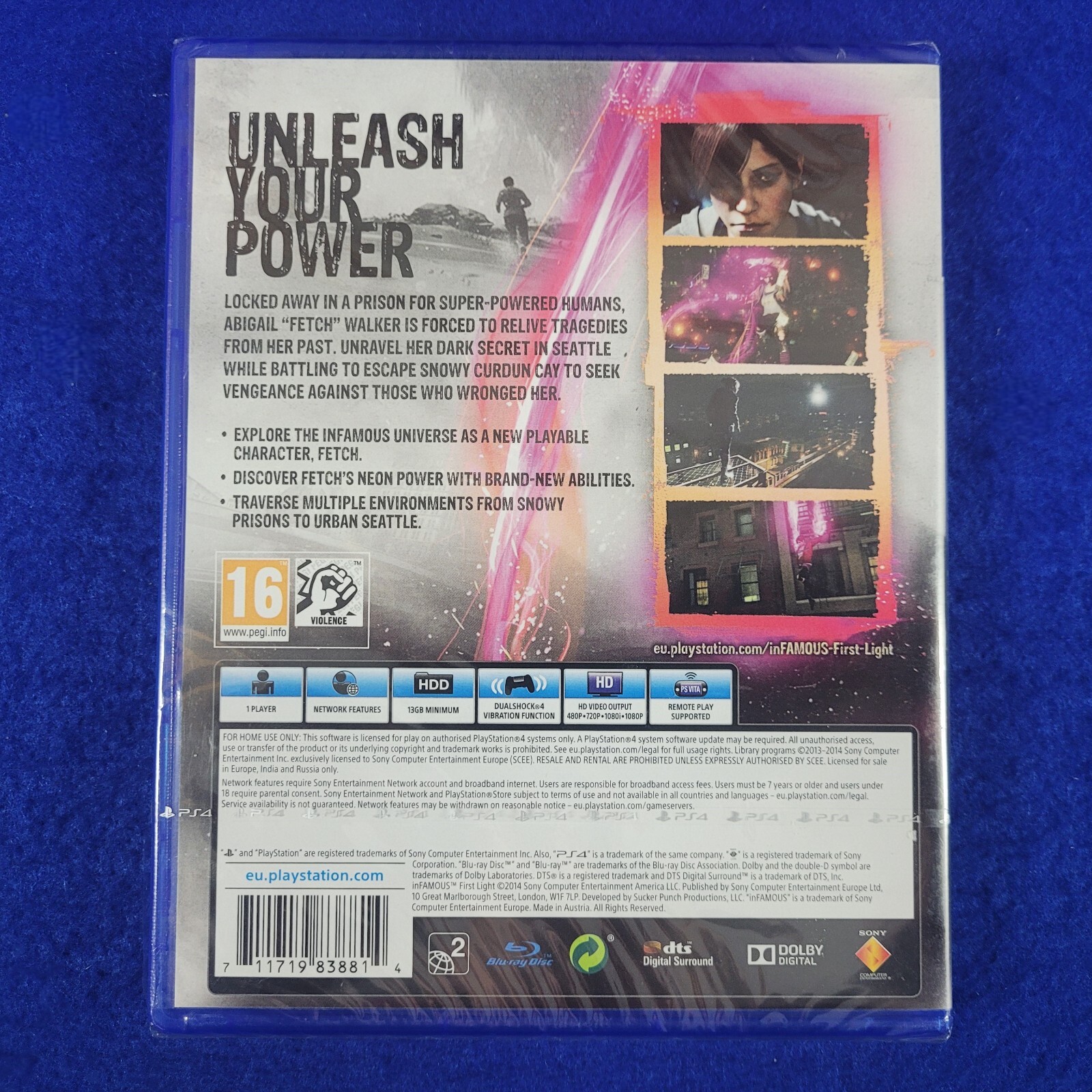 ps4 INFAMOUS FIRST LIGHT Game *NEW* (Works In US) REGION FREE PAL UK EXCLUSIVE