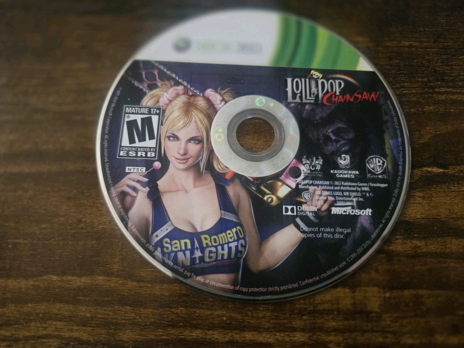 Lollipop Chainsaw (Microsoft Xbox 360, 2012) DISC ONLY