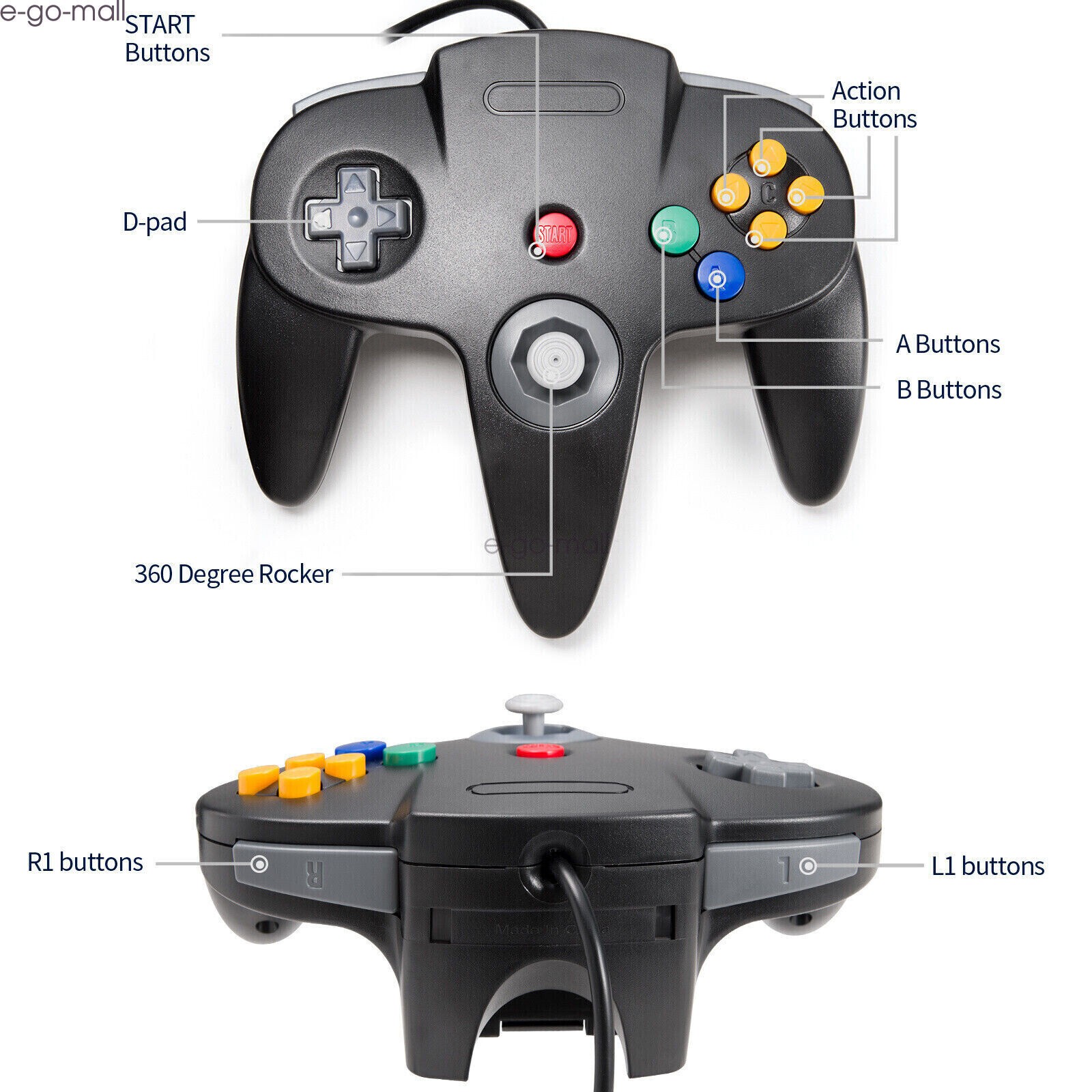 Choose Nintendo 64 Controller Color/Extension Cords! Mario Kart N64 Game System