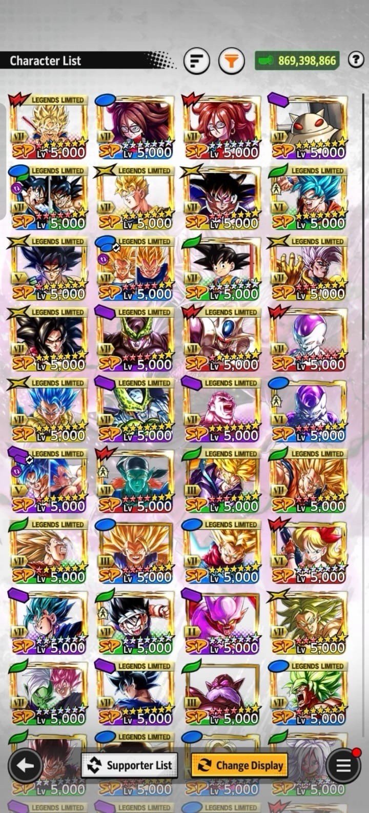 Dragon Ball Legends Endgame Account || 11 Summonable UL || 6 LR || Stacked Acc