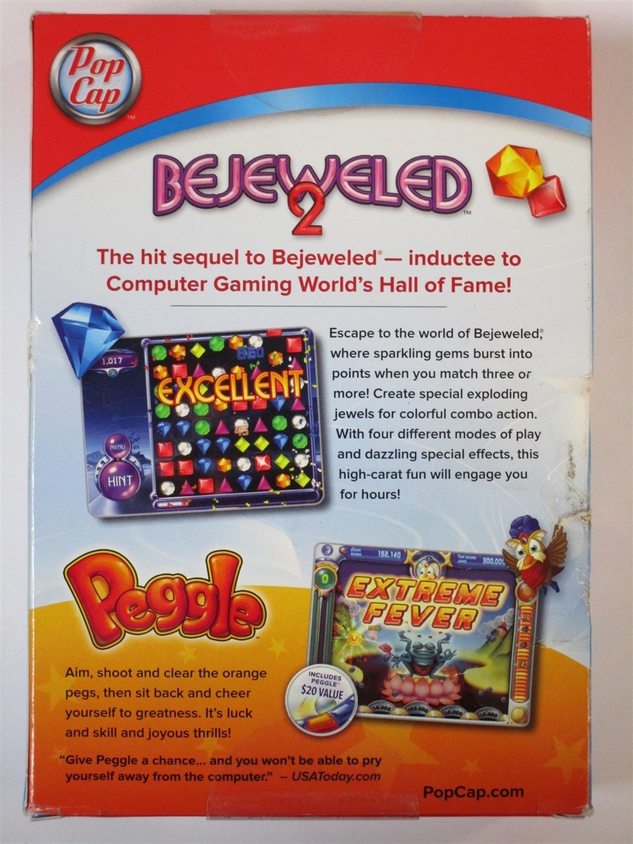 Video Game PC Bejeweled 2 With Peggle NEW SEALED BOX