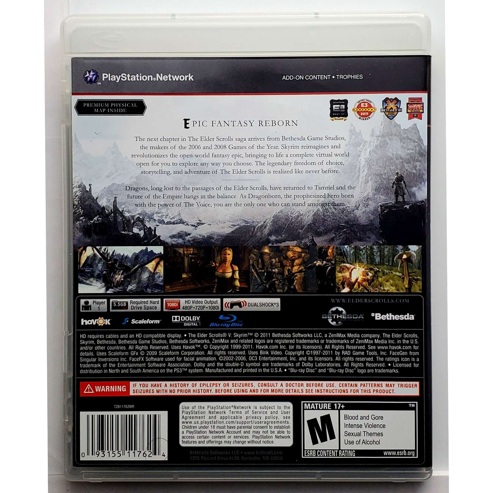Elder Scrolls V Skyrim – Sony Playstation 3 Pristine 180 Day Guarantee PS3
