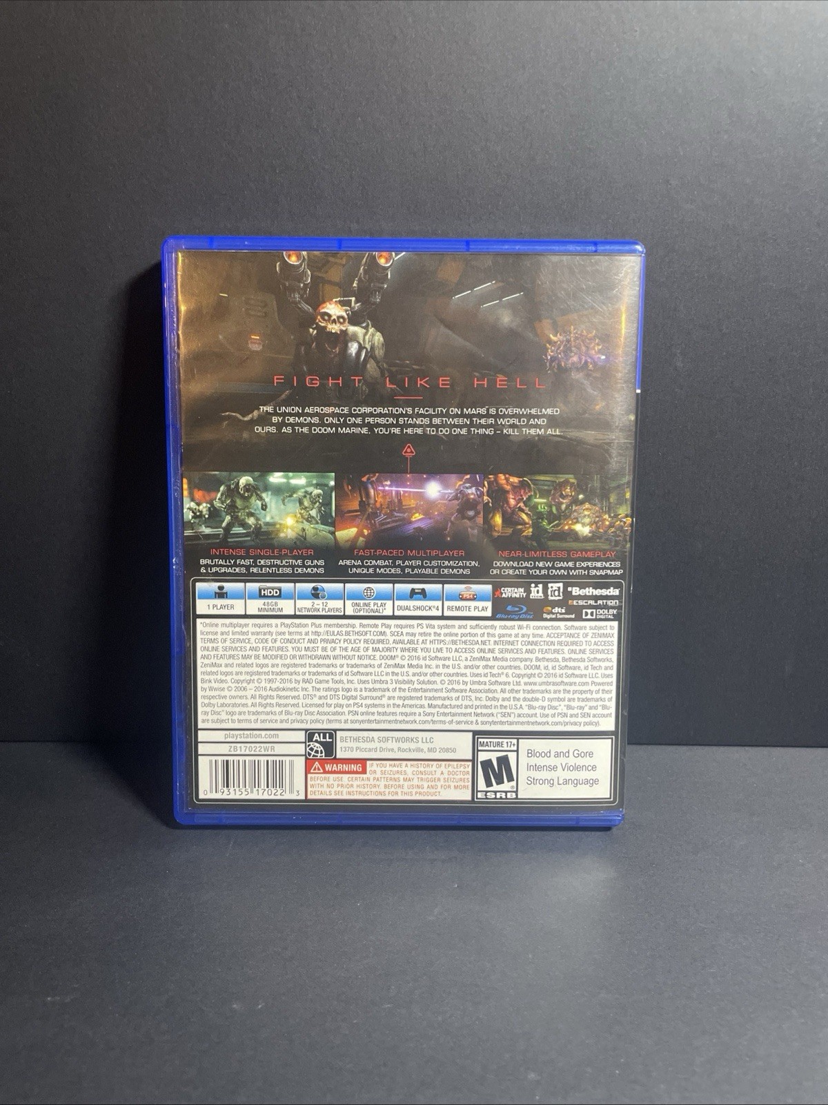 Doom (Sony PlayStation 4, 2016) CIB Tested PS4
