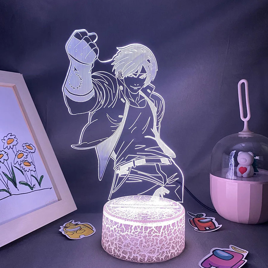 Game the King of Fighters Kyo Kusanagi 3D LED Neon Night Light Birthday Gift for