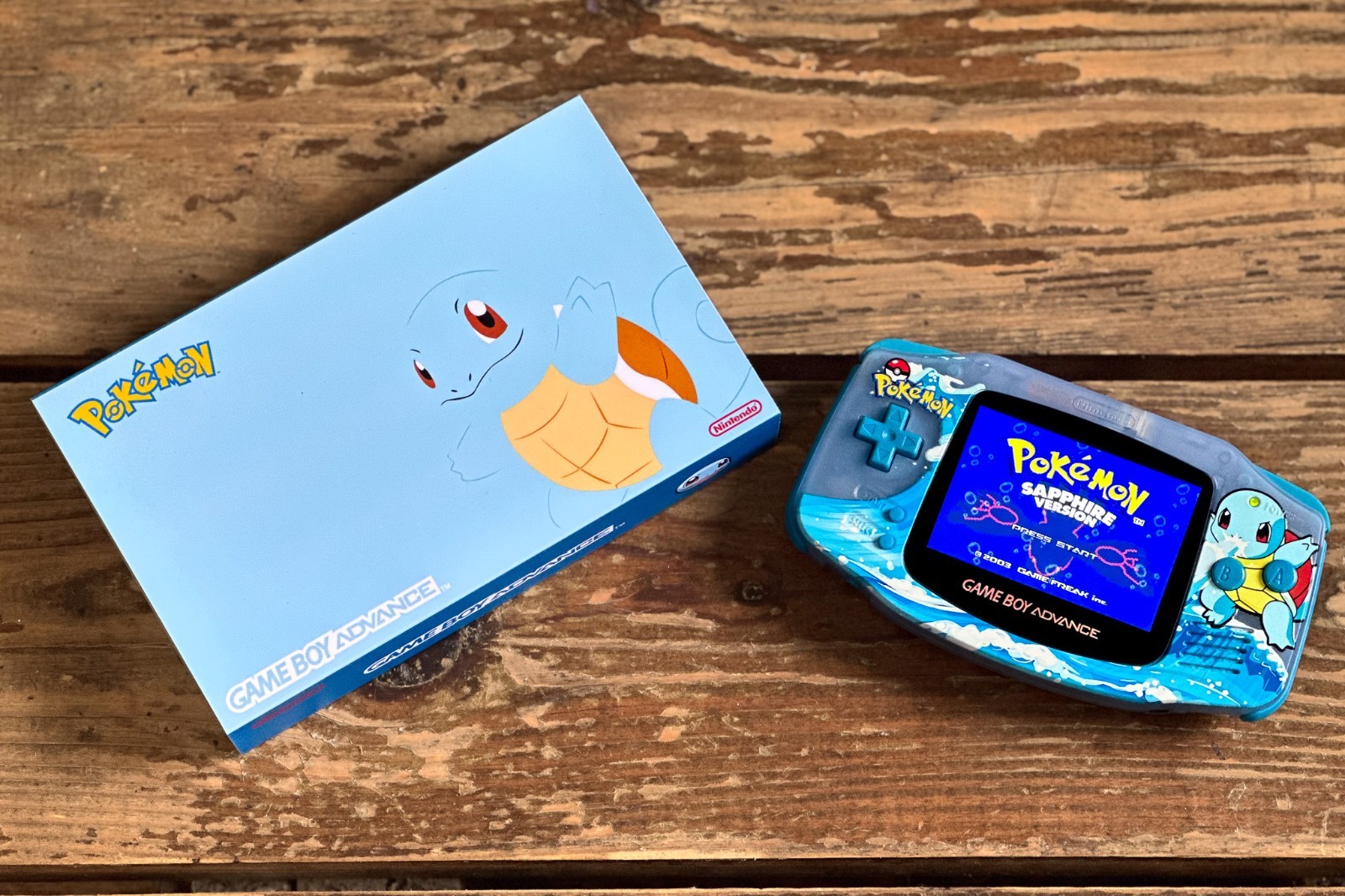 Nintendo Game Boy Advance GBA 3.0 M2 IPS Pokemon Console SQUIRTLE USB-C Battery