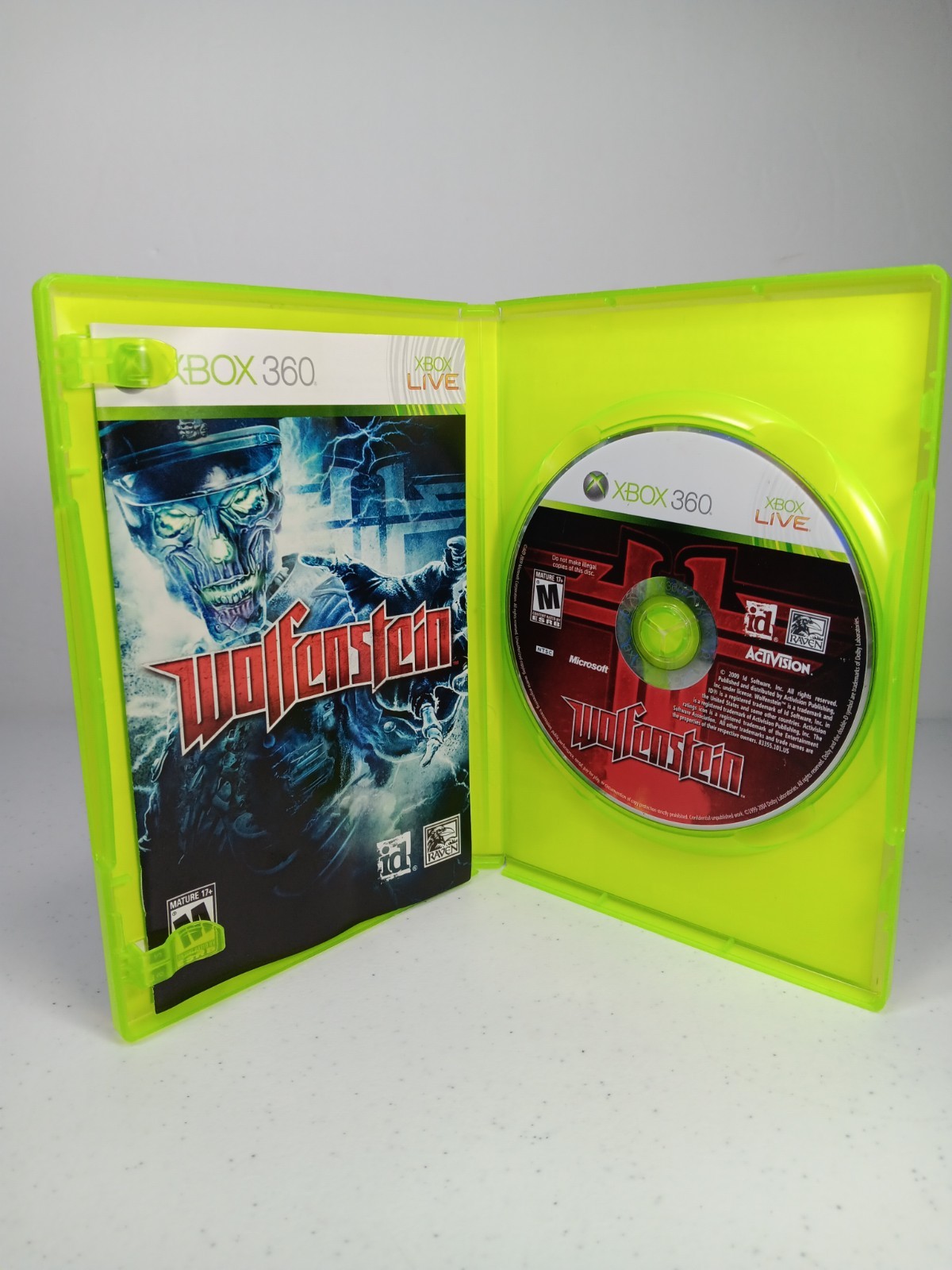 Wolfenstein (Microsoft Xbox 360, 2009) Complete Tested Damaged Artwork On Back