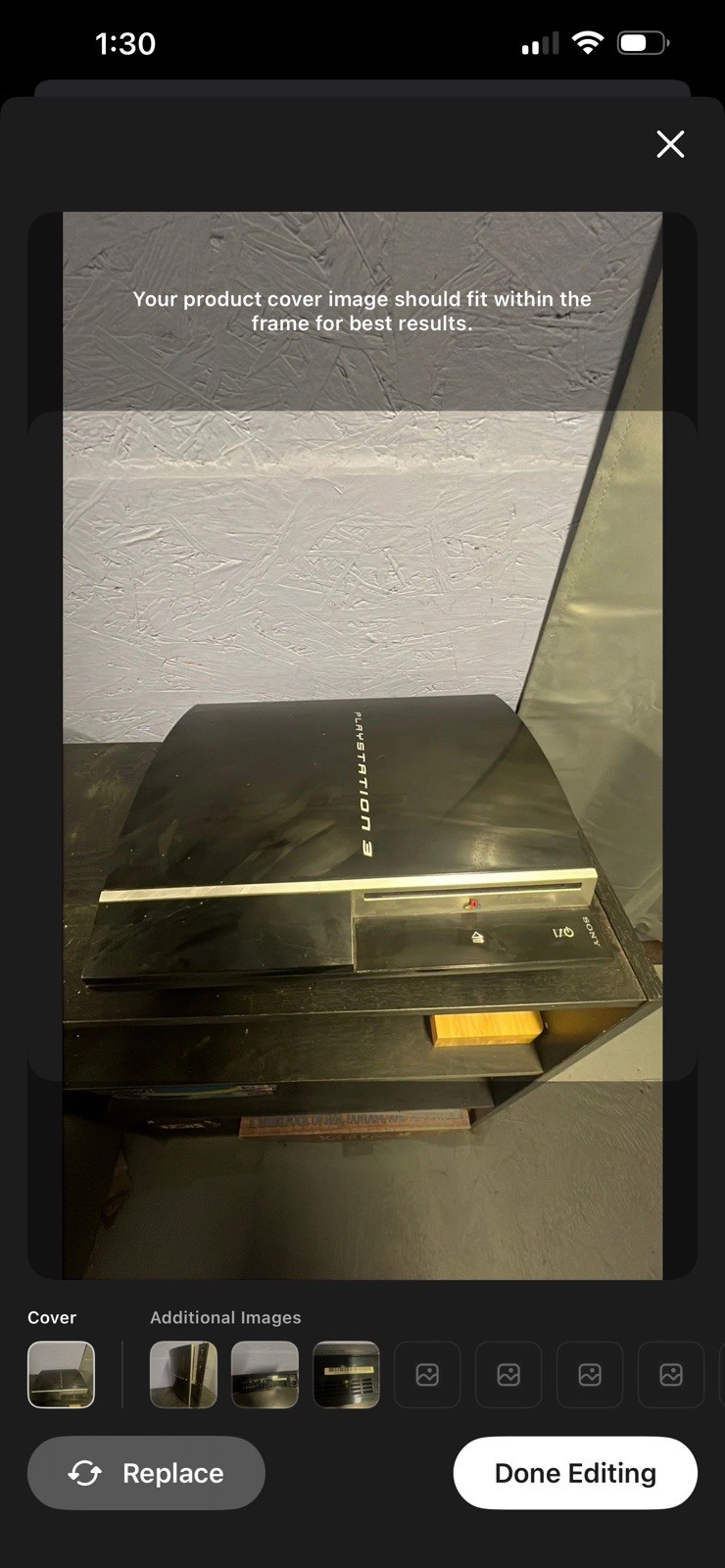 PS3 Fat Console And Power Cable Included (3rd Party Controller) Tested