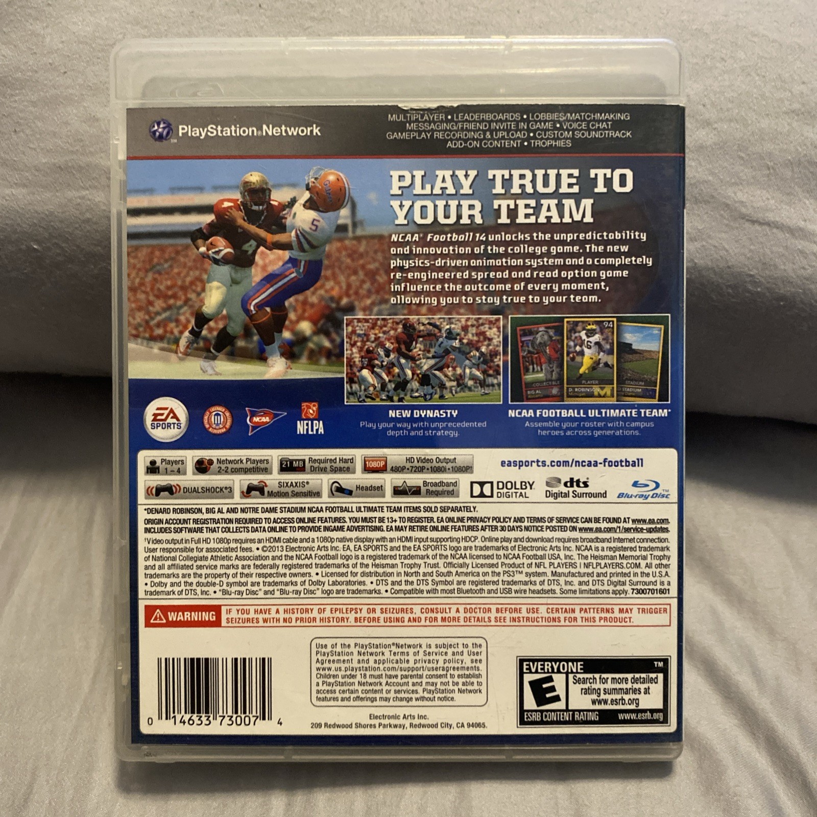 Sony Playstation 3 PS3 NCAA Football 14 Video Game 2013 Complete w/ Manual