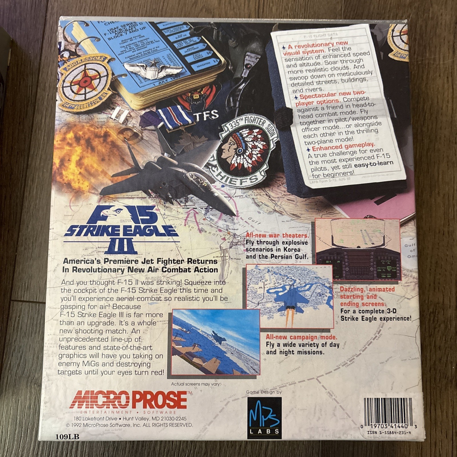 F-15 Strike Eagle III Air Combat 3.5” HD IBM PC Tandy 1992 Big Box Disc LE