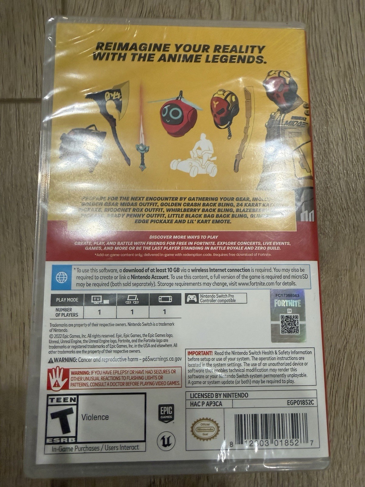 Fortnite Anime Legends Game Add-On – Switch – NO GAME CARD – COB – NEW SEALED