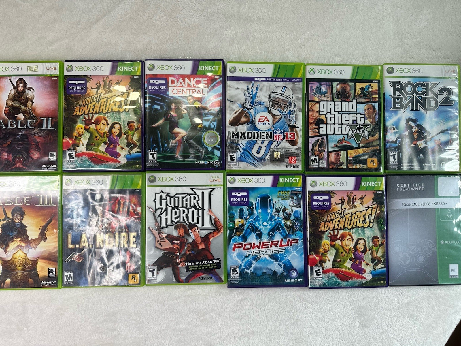 Microsoft Xbox 360 12 Game Lot: All Tested Fable II/III, GTA IV, L.A. Noire