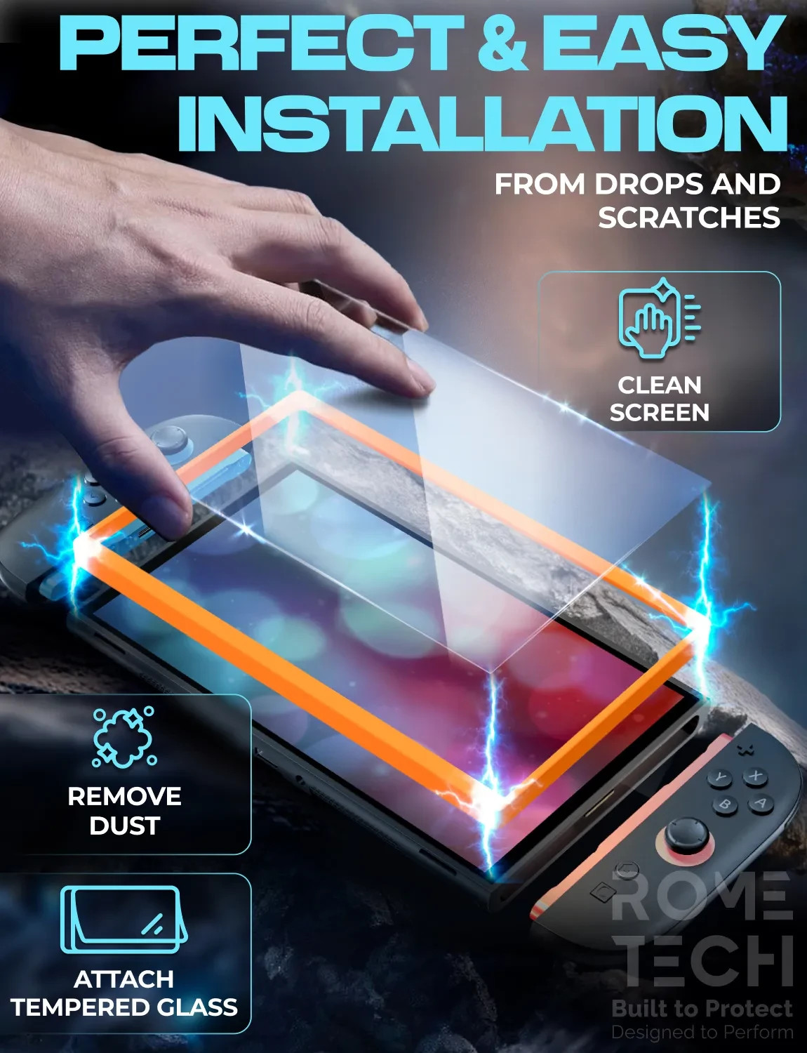 For Nintendo Switch 2 Tempered Glass Screen Protector With Plastic Frame