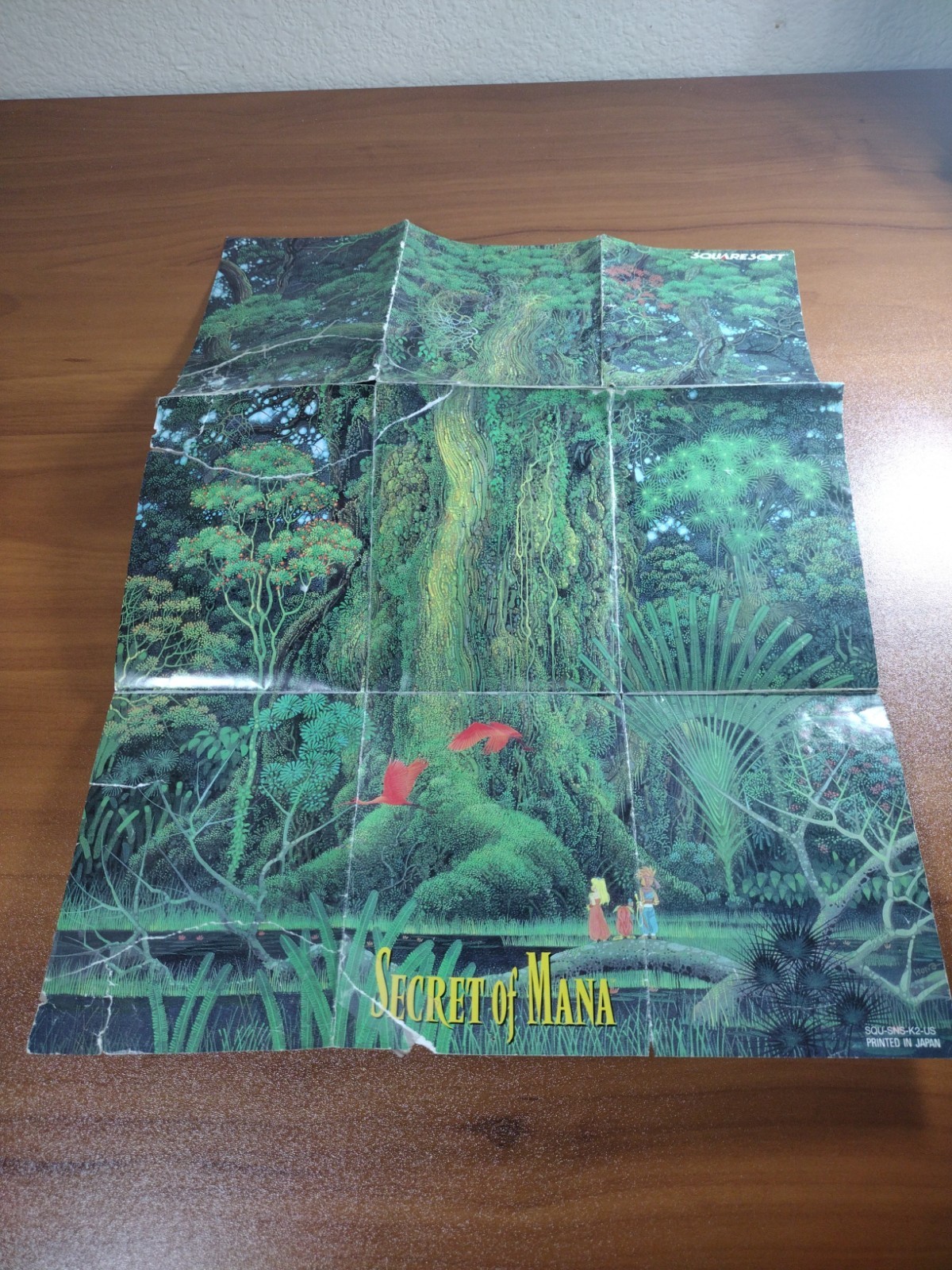 SECRET OF MANA The Land of Mana POSTER/MAP Super Nintendo SNES (See Pics)