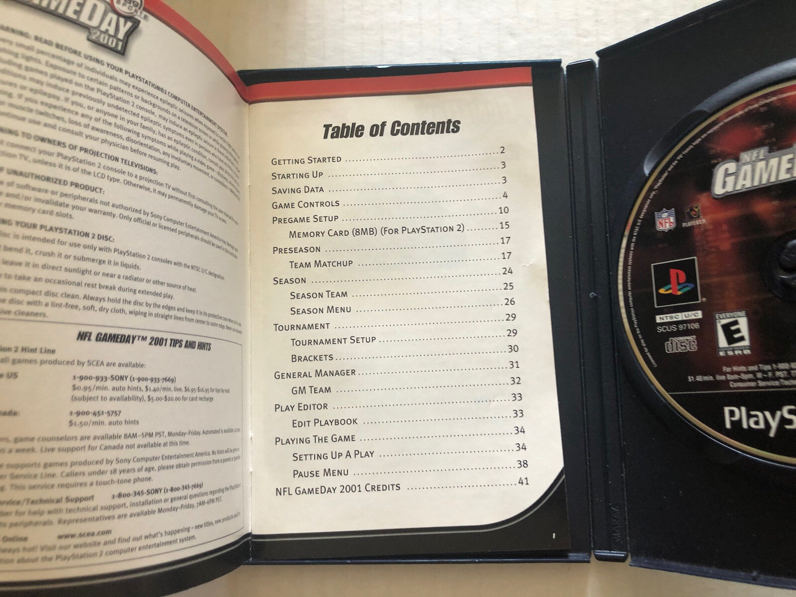 NFL GameDay 2001 (Sony PlayStation 2, PS2, 2000) Video Game 🎮 Football 🏈