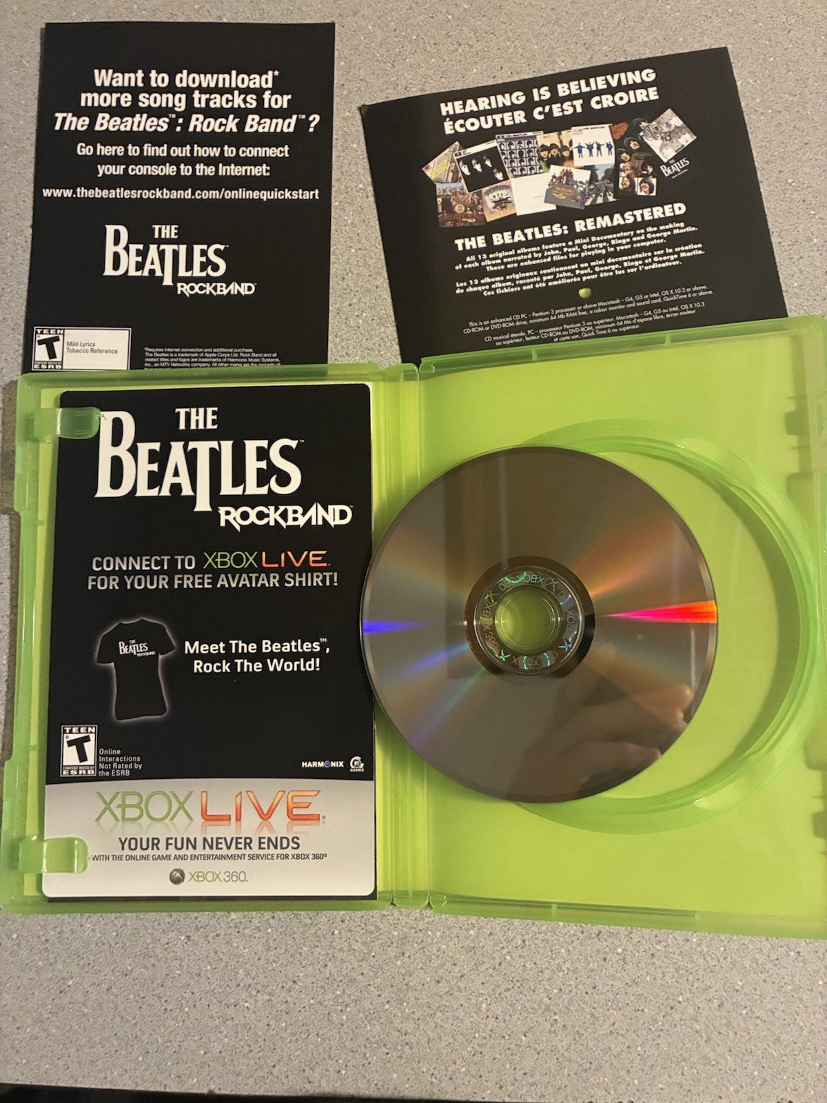 The Beatles Rock Band Xbox 360 Complete w/ Manual & Inserts – Tested Working