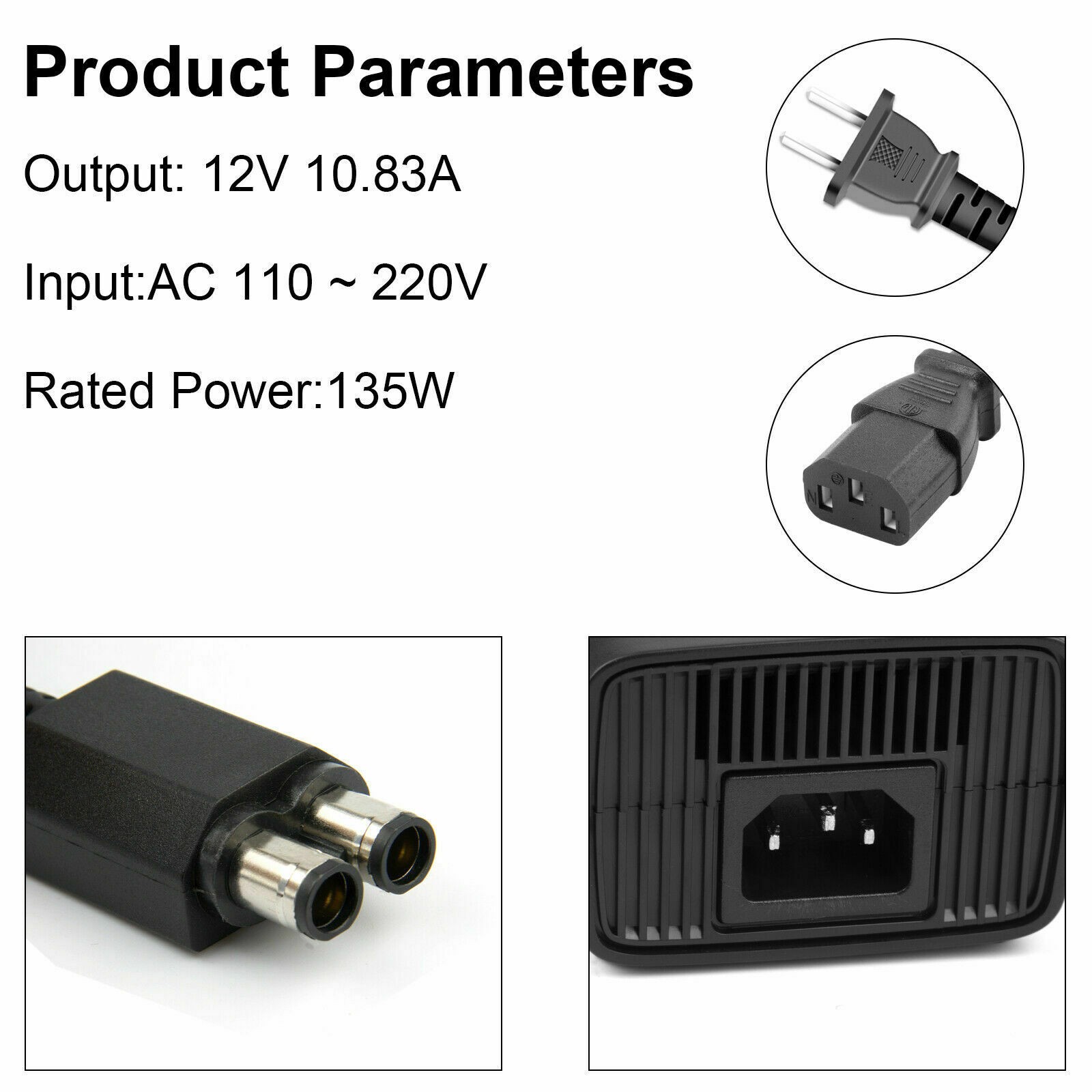 135W For Microsoft Xbox 360 Slim 360S AC Adapter Brick Charger Power Supply Cord