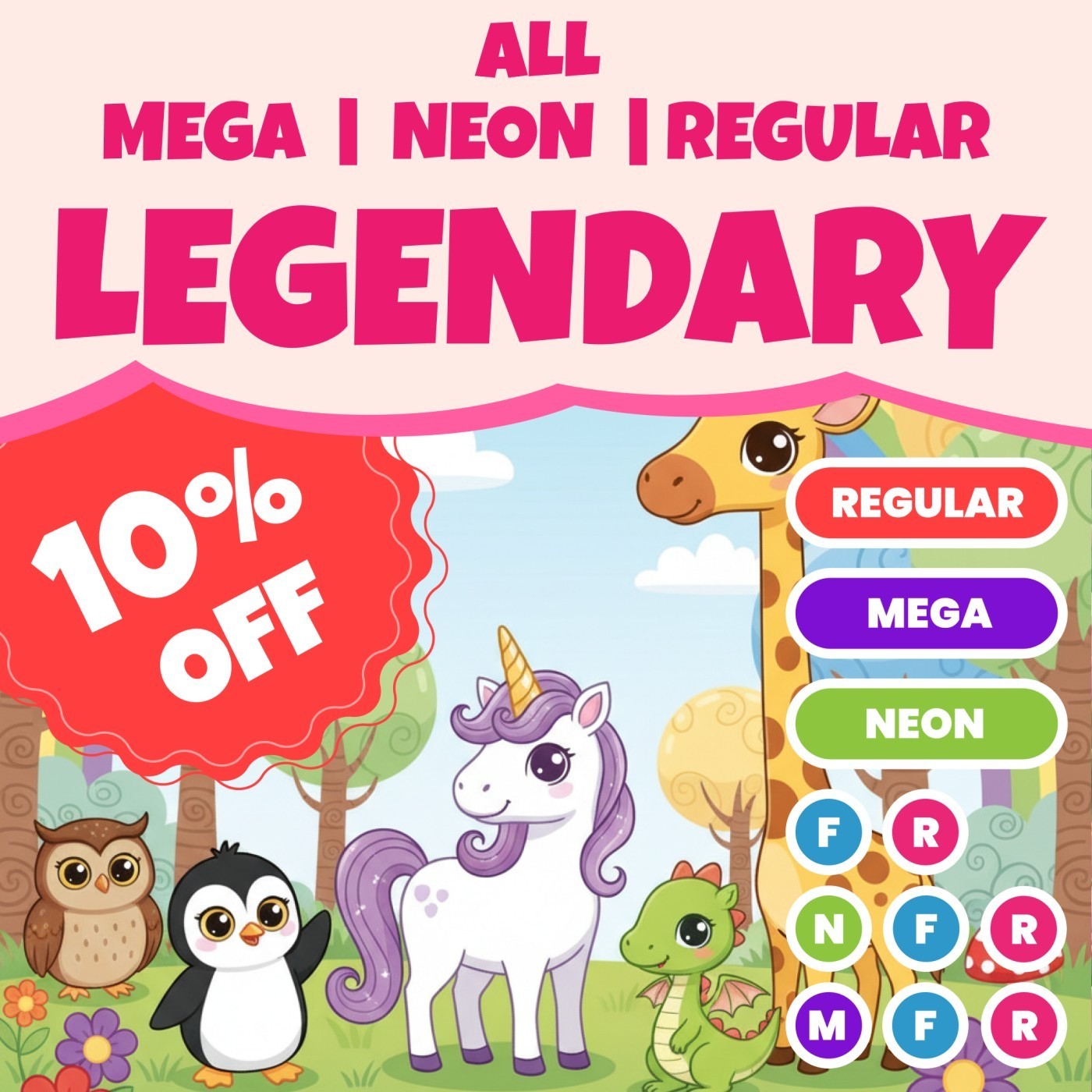 Adopt All Legendary Mega | Neon | Fly | Ride | Fast Delivery