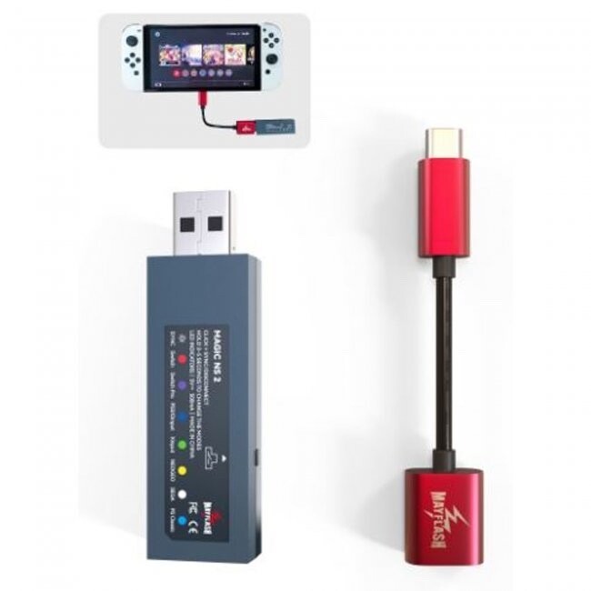 MAYFLASH Magic NS 2 Wireless Bluetooth USB Adapter USB-C Cable