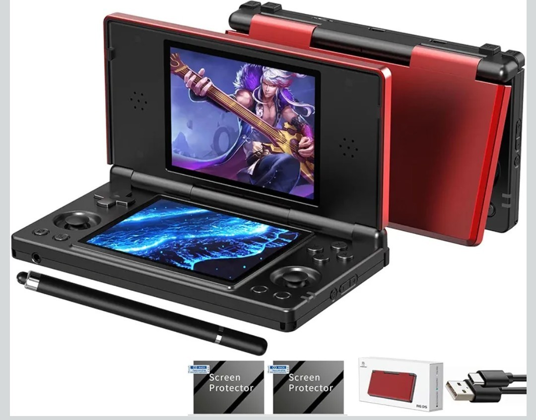 Anbernic RG DS Dual Screen Handheld Console with Stylus, Wi-Fi, 32GB, HD IPS