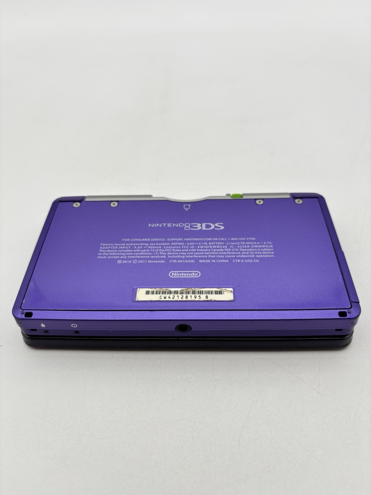 Nintendo 3DS Midnight Purple Handheld Console System Charger Tested & Working