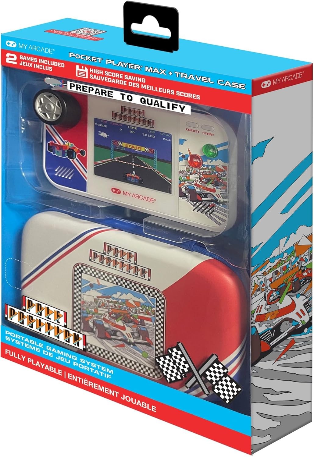 My Arcade Pole Position Pocket Player Max 2in1 Portable Video Game + Travel Case