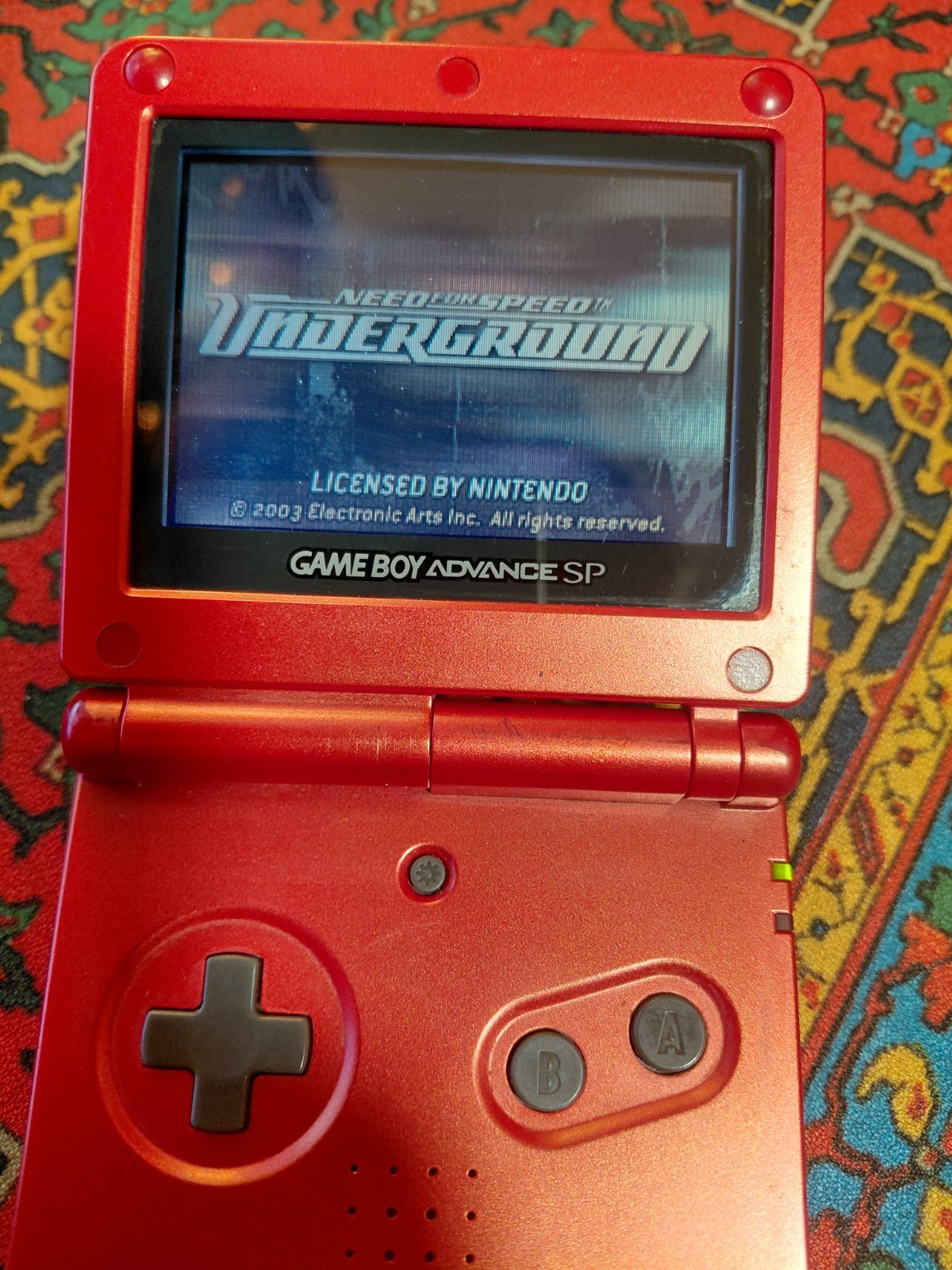Flame Red Game Boy Advance SP AGS – 001 + Games Pokemon Super Mario Nintendo LOT