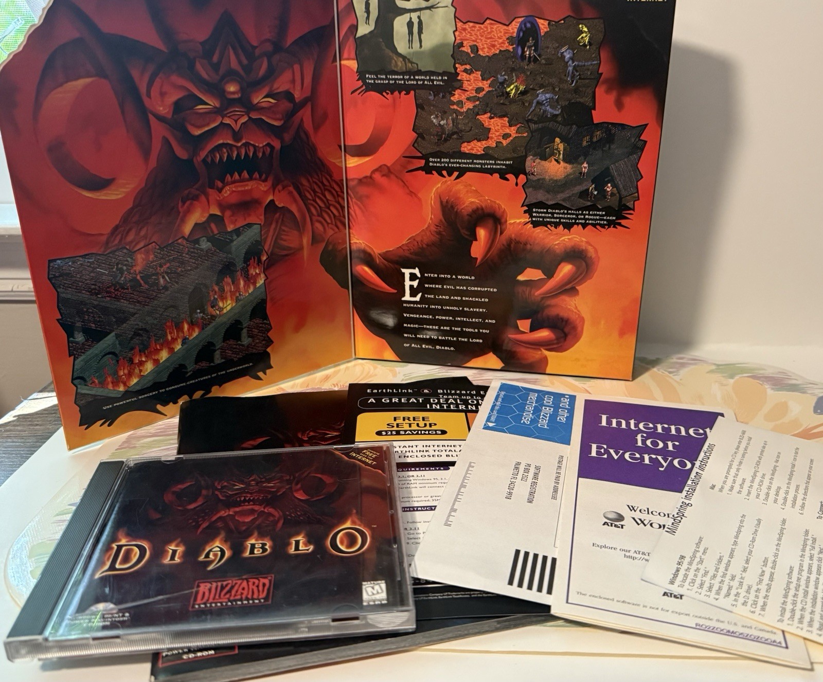 DIABLO BIG BOX Game Instruction Booklet Insert Blizzard Entertainment COMPLETE !