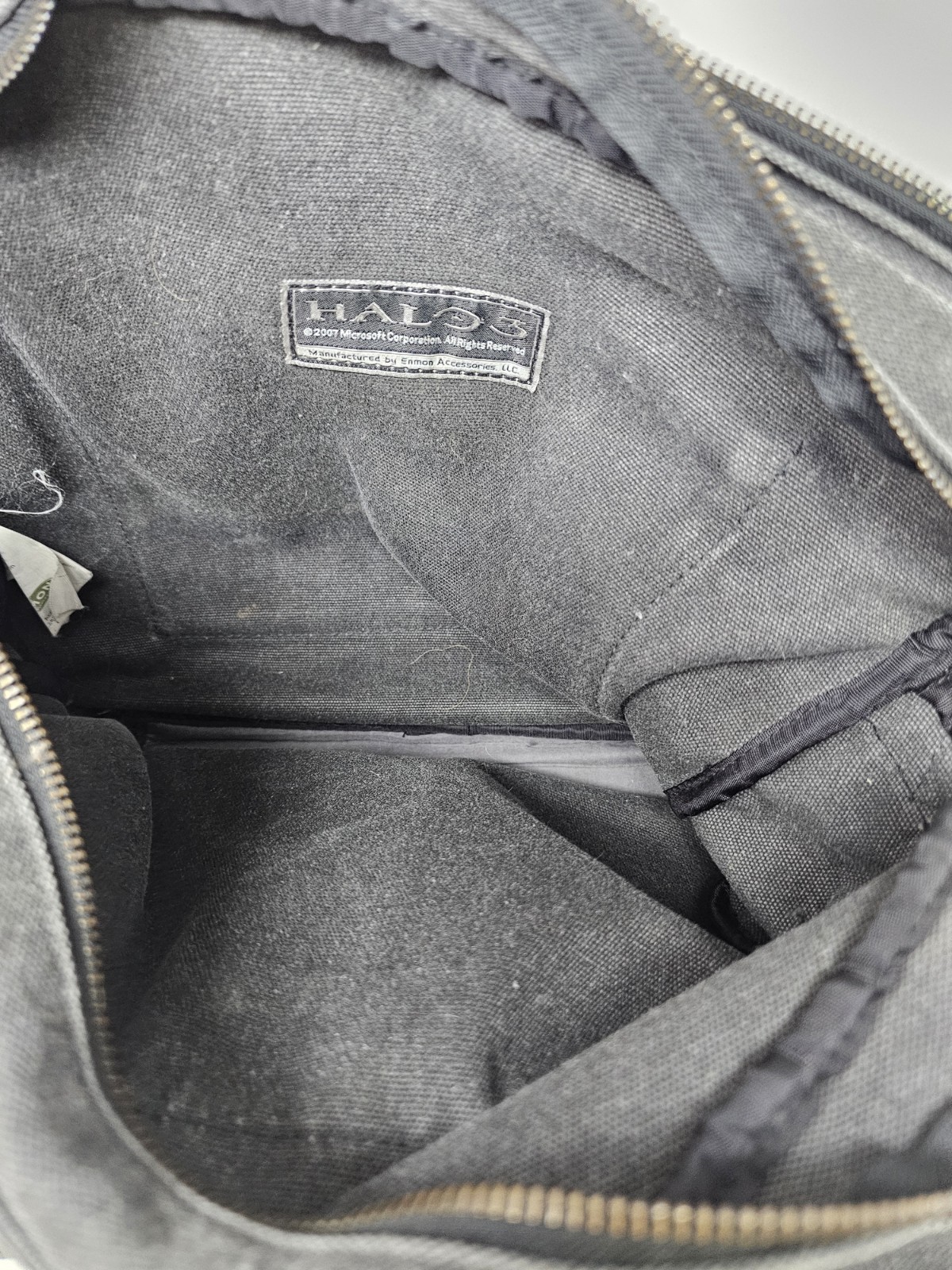 RARE 2007 UNSC Microsoft Halo 3 XBOX Gray Canvas Messenger Bag Master Chief