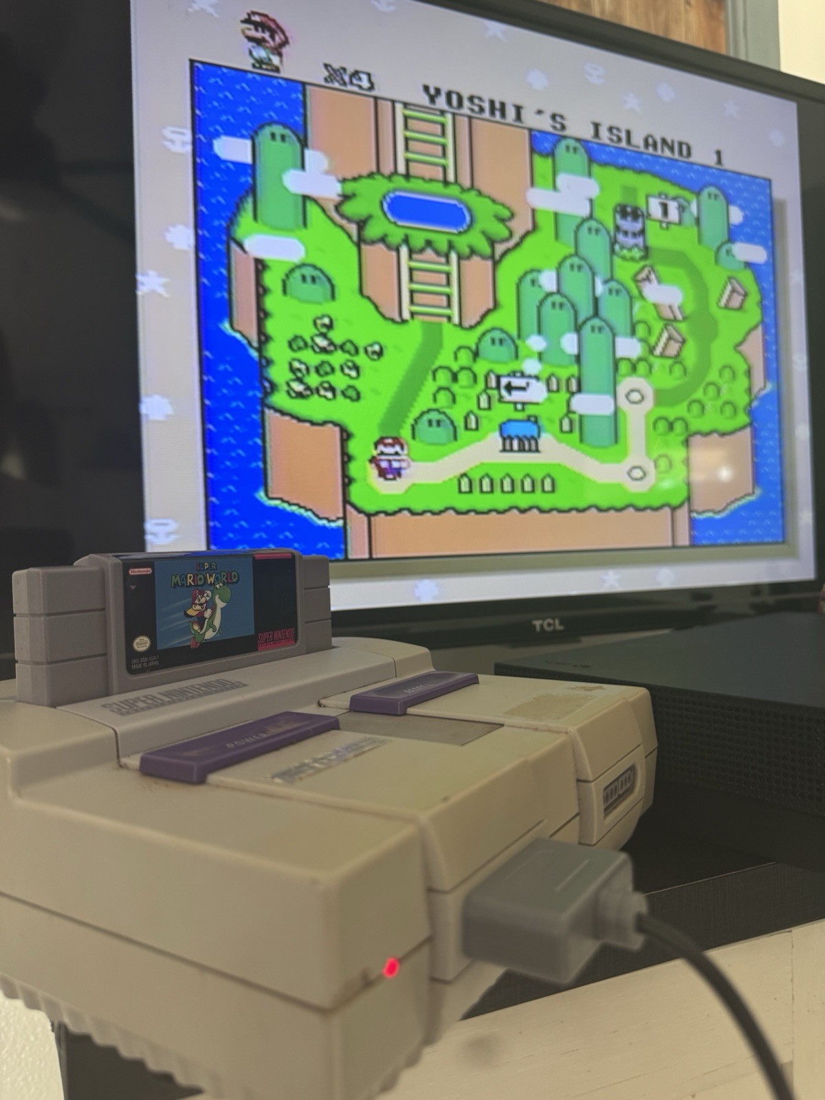 Super Nintendo SNES Console Bundle w/ 2 Controllers, Super Mario World