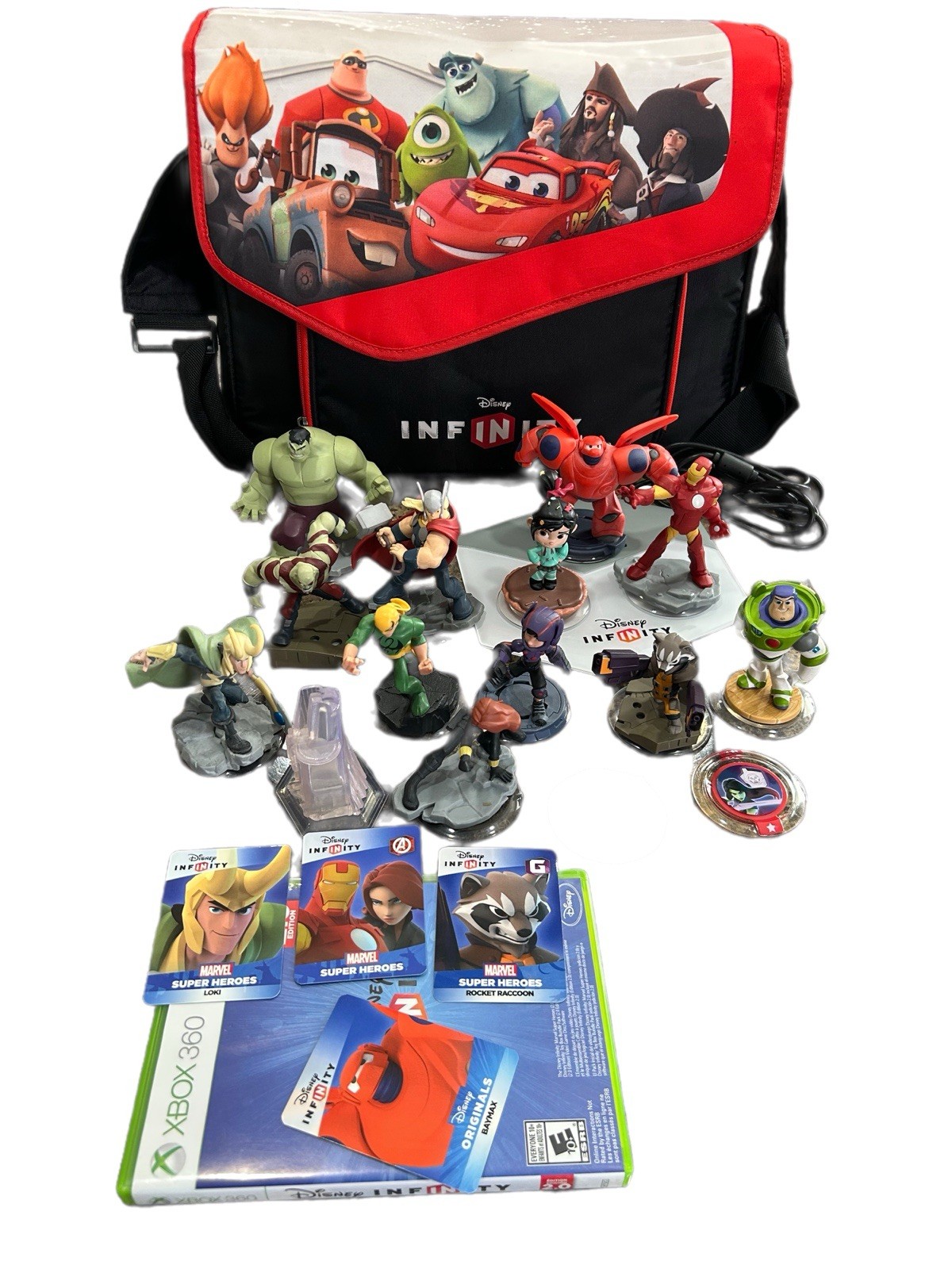 Disney Infinity 2.0 Lot Figures Portal Carry Bag Xbox360 Game Power Discs Disney