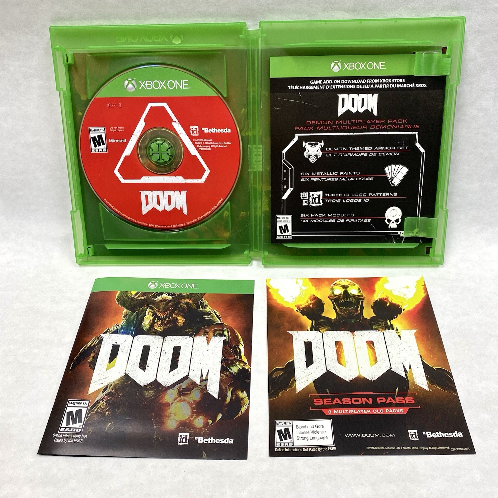 Bethesda DOOM (Doom Series) Microsoft Xbox One 2016 M-Mature Shooter Multiplayer