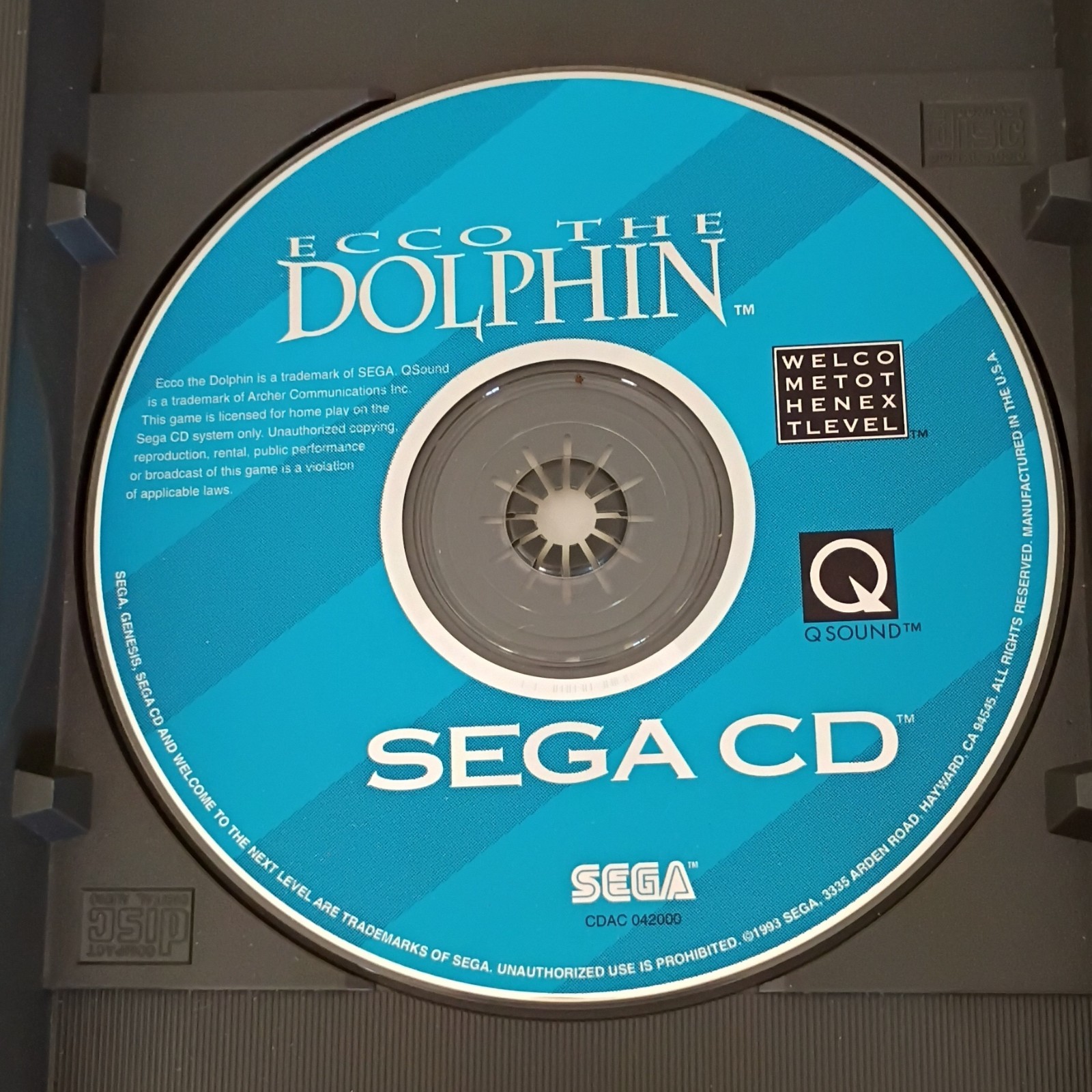 SEGA Ecco the Dolphin (Sega CD) Complete w/ Manual & Case NTSC-U/C 1993 GA