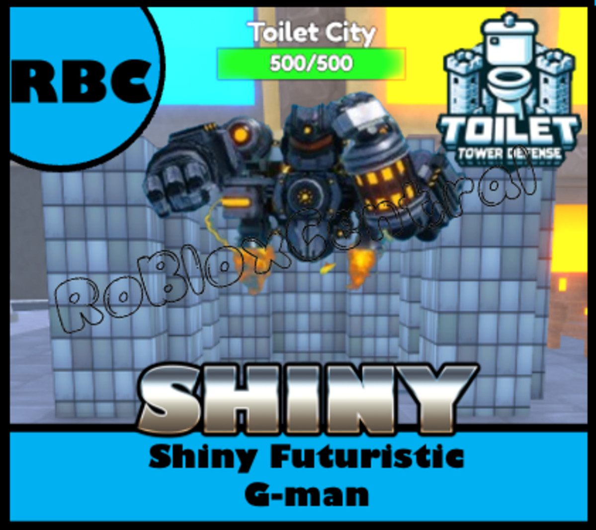 SHINY FUTURISTIC G-MAN UNIQUE +300% DPS – CHEAP TOILET TOWER DEFENSE – TTD UNIT