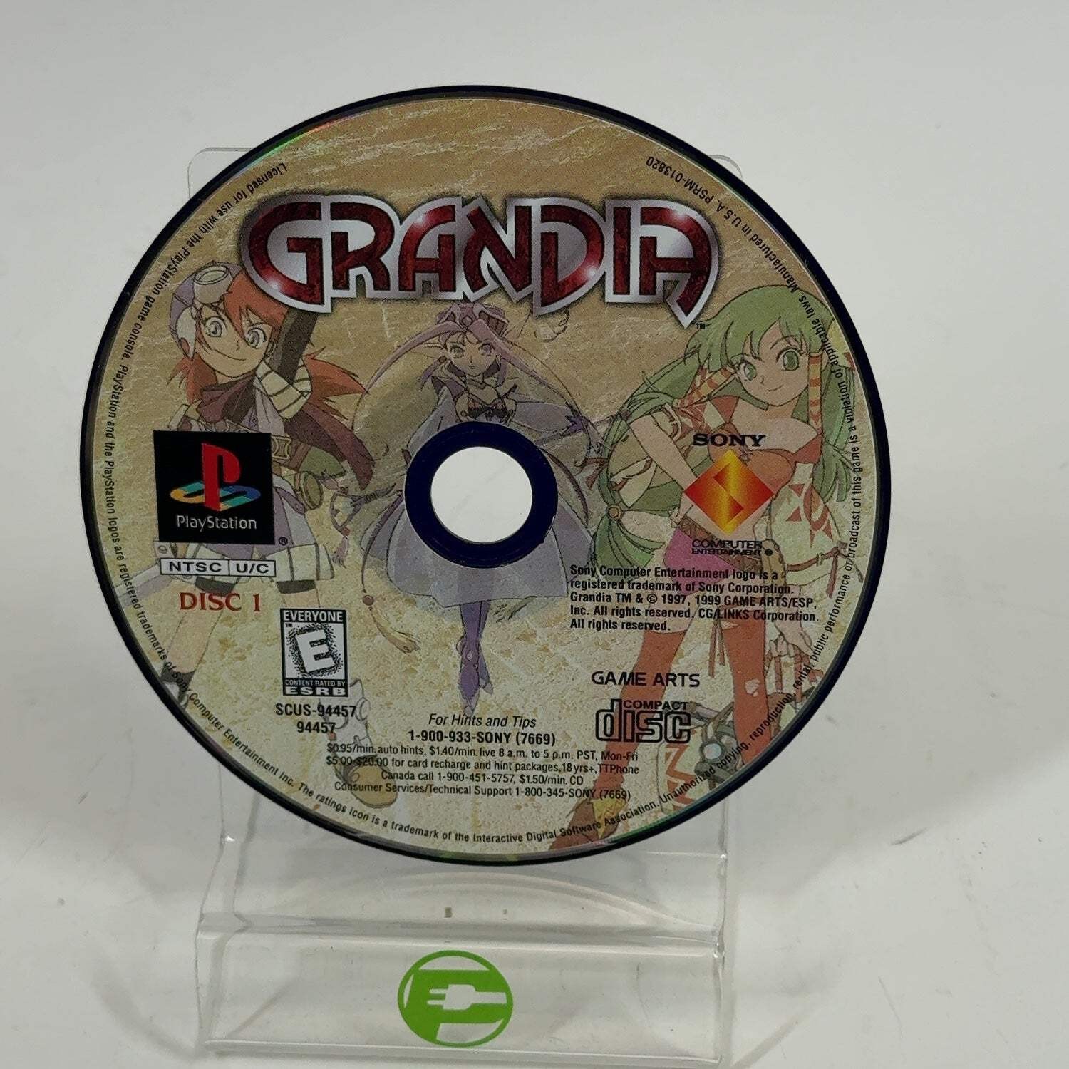 Grandia (Sony PlayStation 1 PS1, 1999) Disc Only