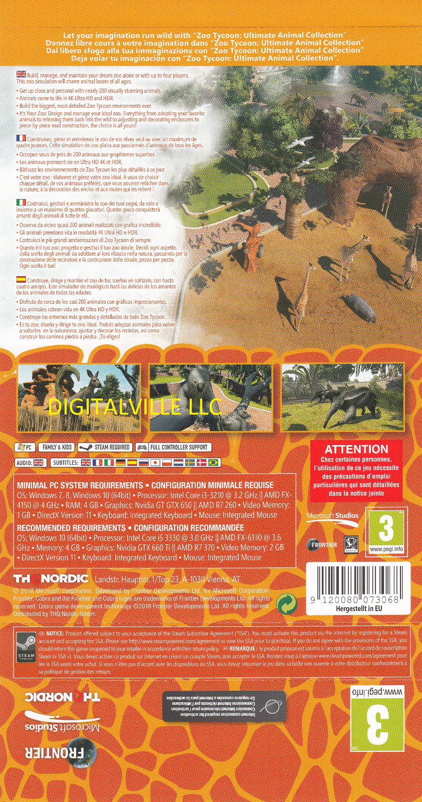 Zoo Tycoon Ultimate Animal Collection PC Brand New Factory Sealed