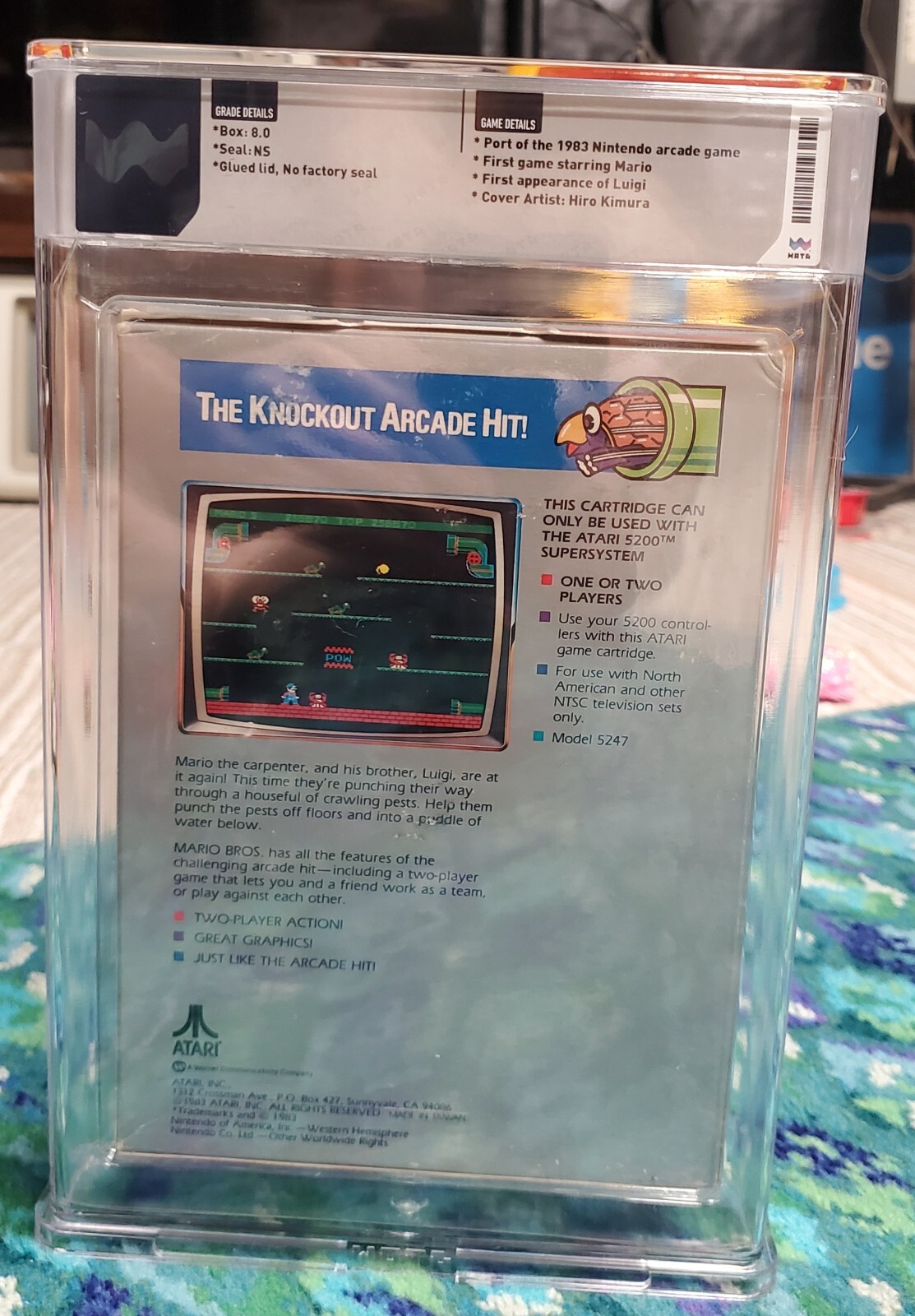 Atari 5200 – Mario Bros. by Nintendo – Sealed NOS Unopened – WATA Graded 8.0