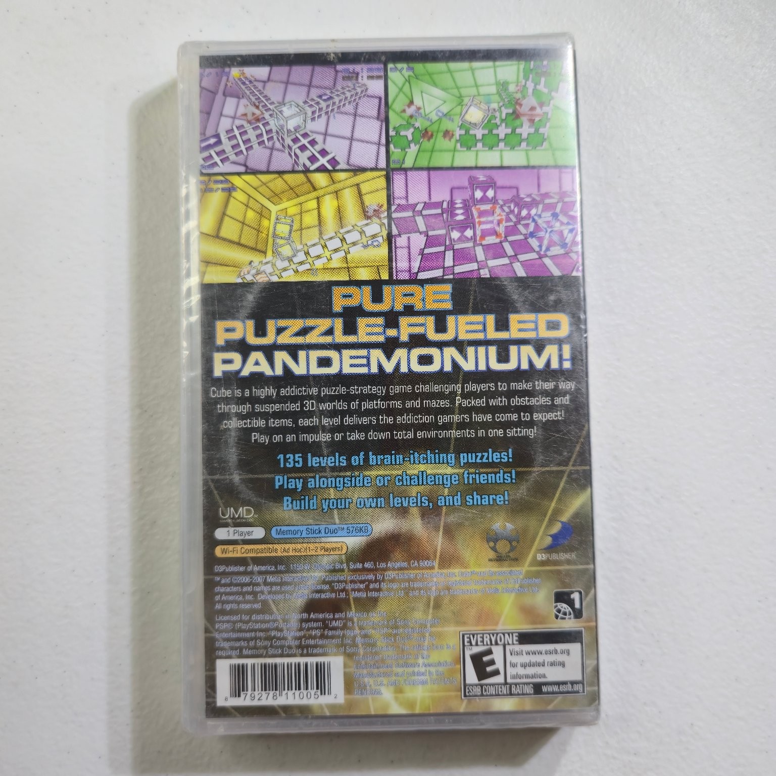 Cube PSP PlayStation Portable Puzzle Video Game D3Publisher