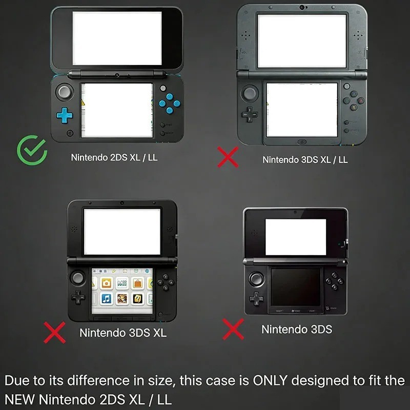 For New Nintendo 2DS XL/LL Clear Crystal Hard Shell Protective Skin Case Cover