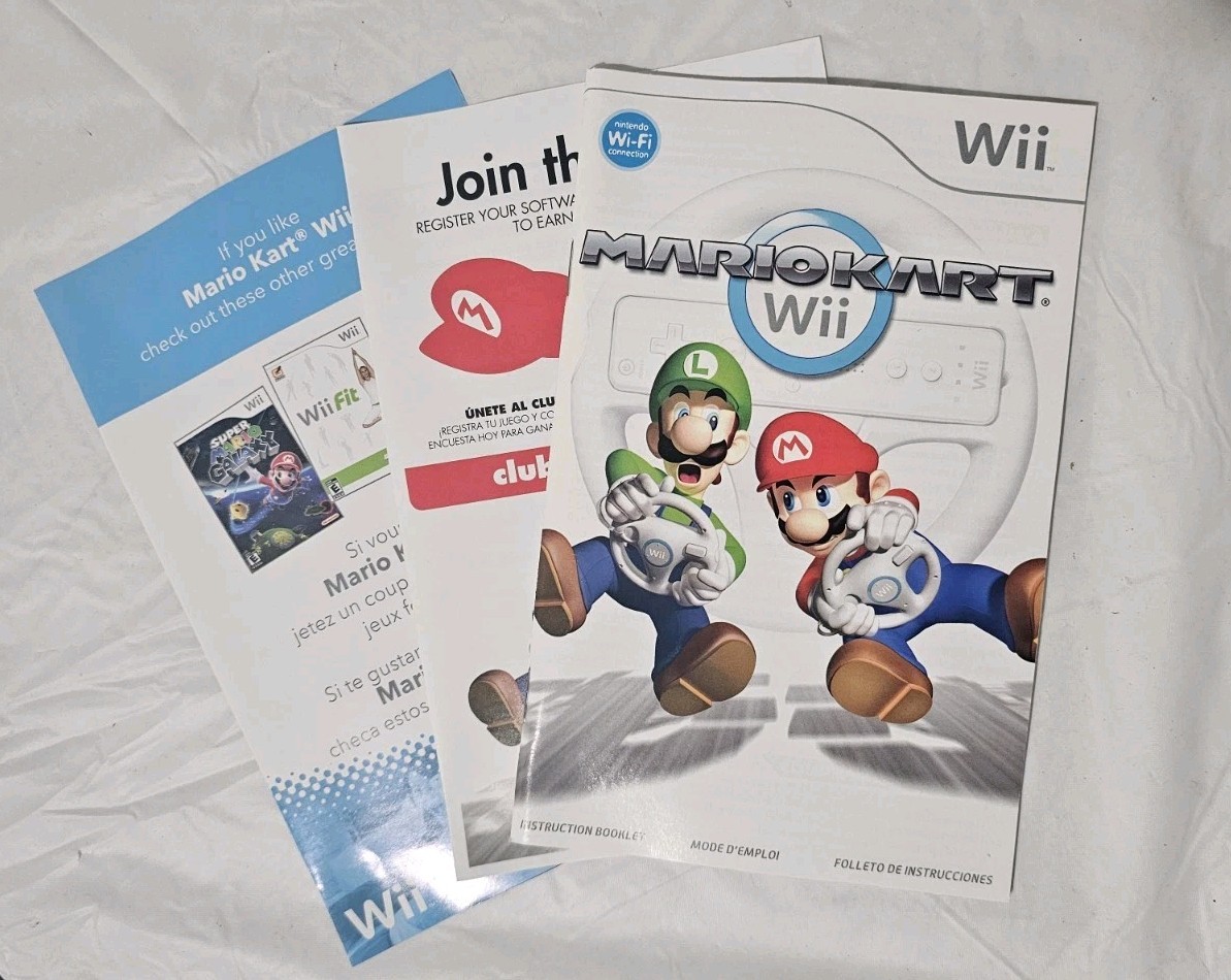 CIB Nintendo Mario Kart Wii Nintendo Wii NTSC-U/C E 2008 Multiplayer Manual
