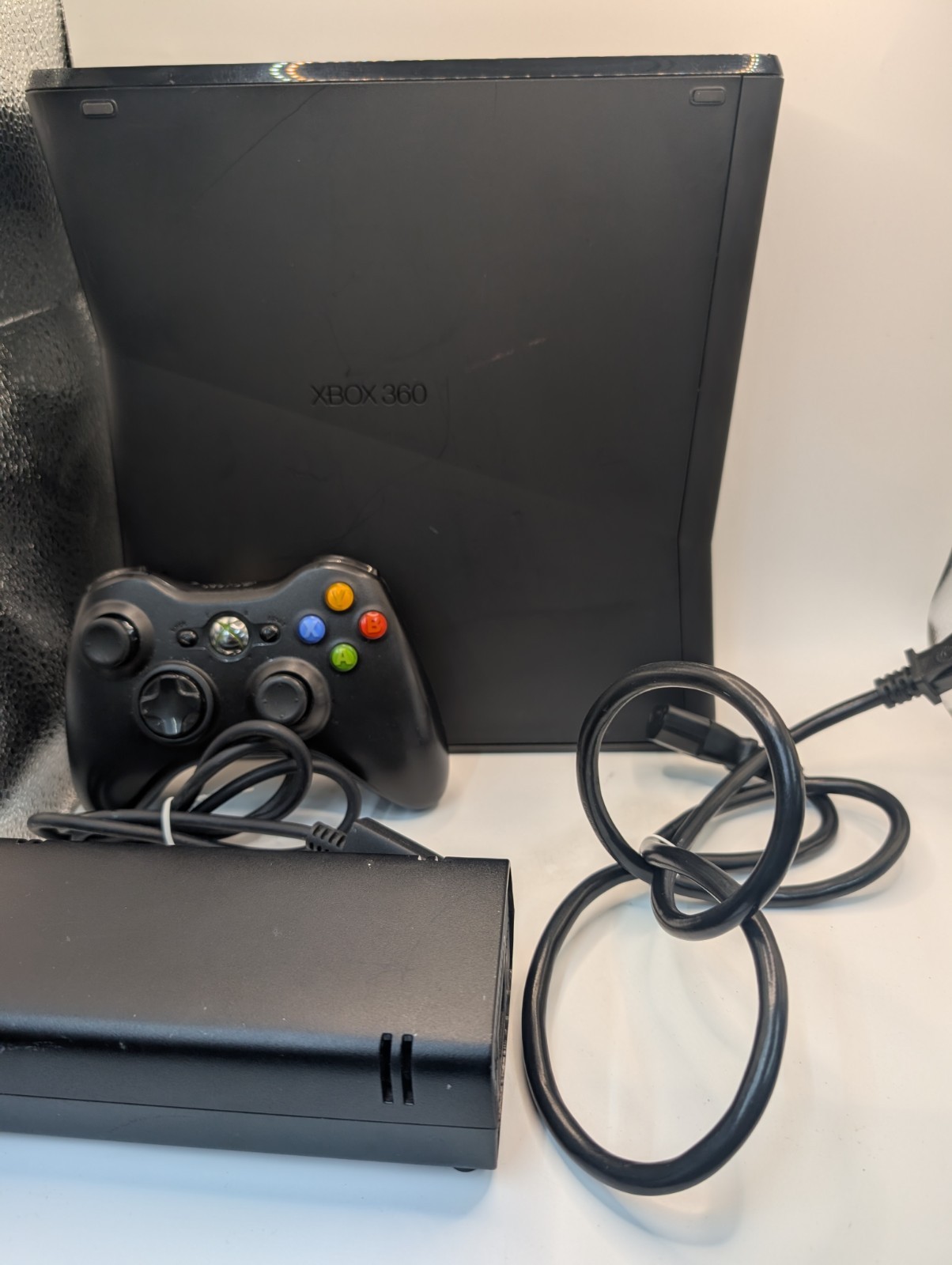 Xbox 360 S Slim 250GB HDD Console Bundle w/ Controller & 15 Games Tested Working