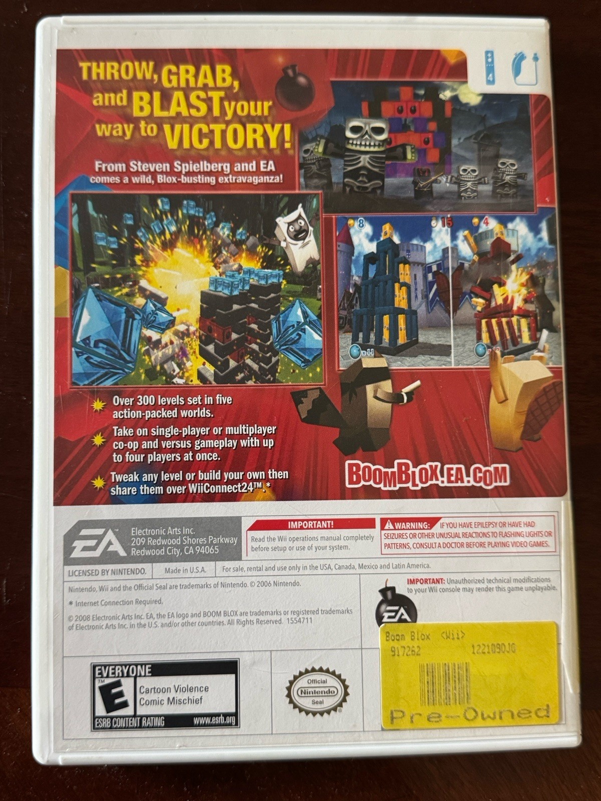 Electronic Arts Boom Blox Nintendo Wii E 2008 Puzzle w/ Manual